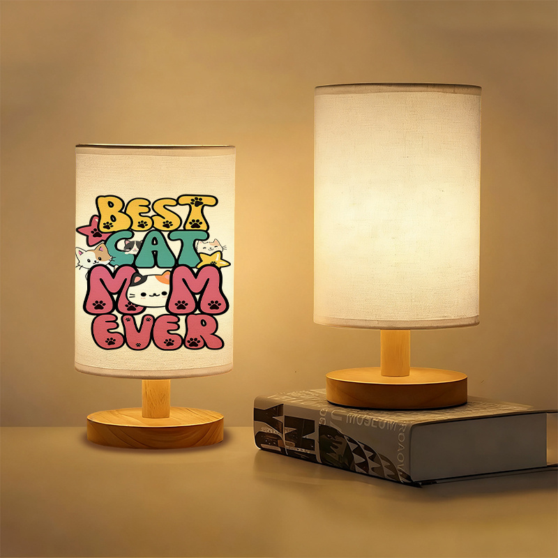 A Modern USB-powered Linen Table Lamp with Creative Patterns