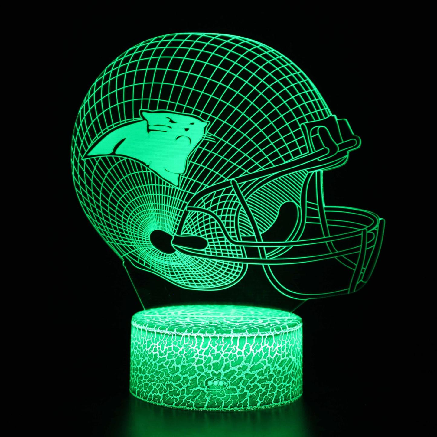 Carolina Panthers Football Helmet 3D Optical Illusion Lamp - 3D Optical Lamp