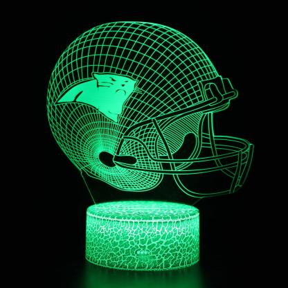 Carolina Panthers Football Helmet 3D Optical Illusion Lamp - 3D Optical Lamp