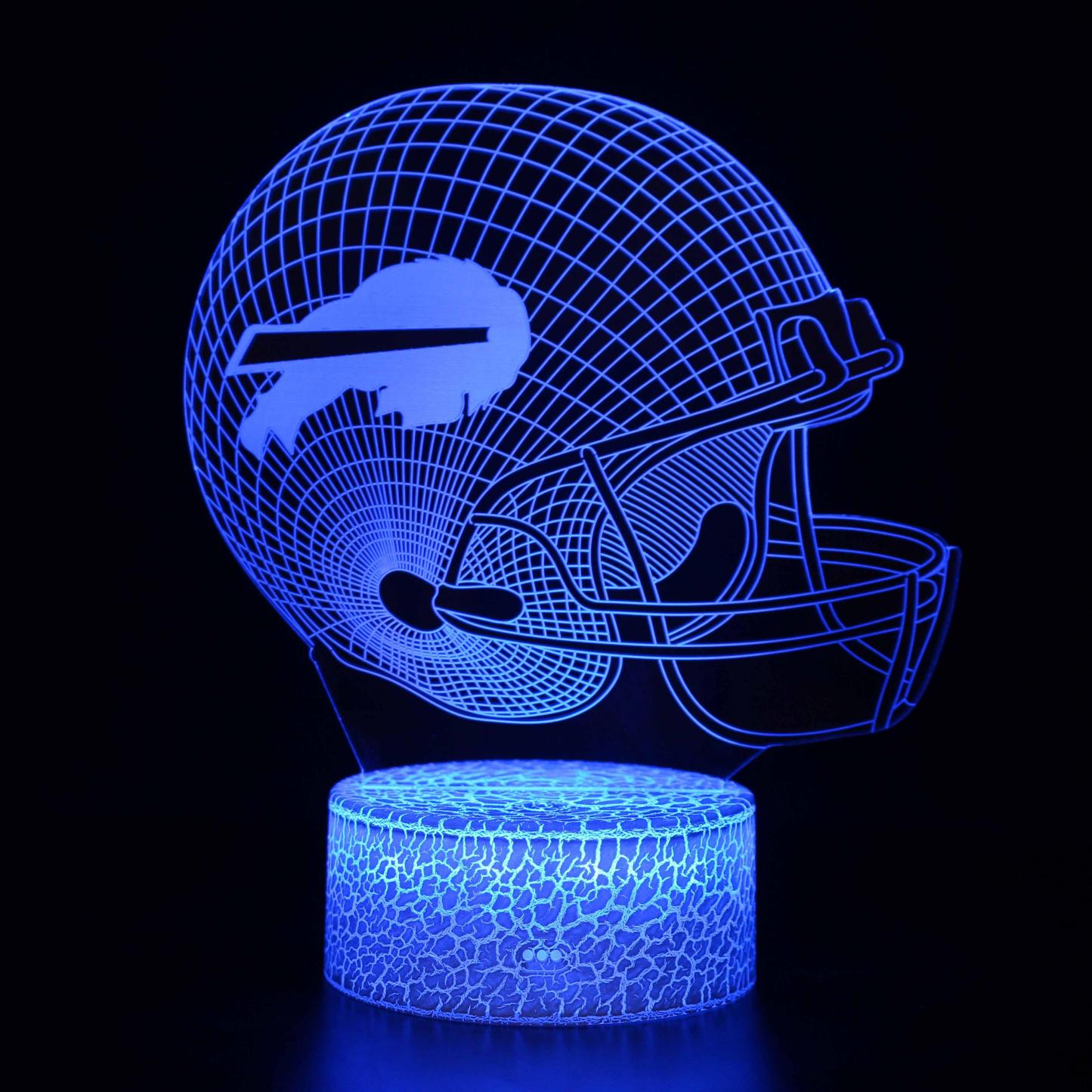 Buffalo Bills Football Helmet 3D Optical Illusion Lamp - 3D Optical Lamp