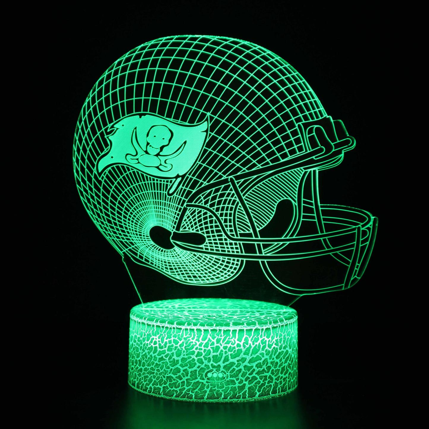 Tampa Bay Buccaneers Football Helmet 3D Optical Illusion Lamp - 3D Optical Lamp