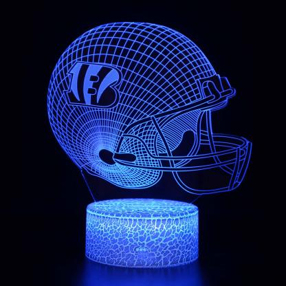 Cincinnati Bengals Football Helmet 3D Optical Illusion Lamp - 3D Optical Lamp