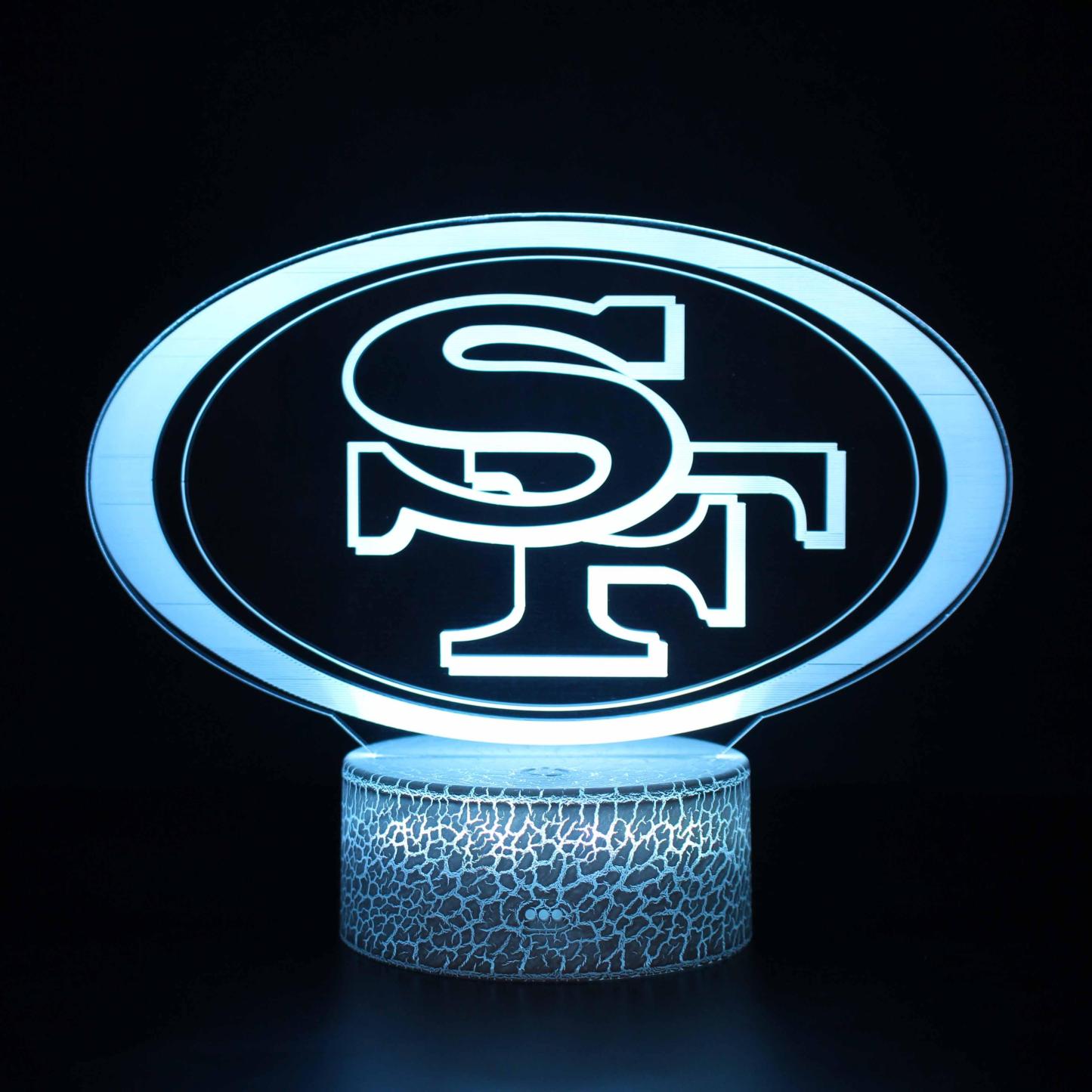 San Francisco 49ers 3D Optical Illusion Lamp - 3D Optical Lamp
