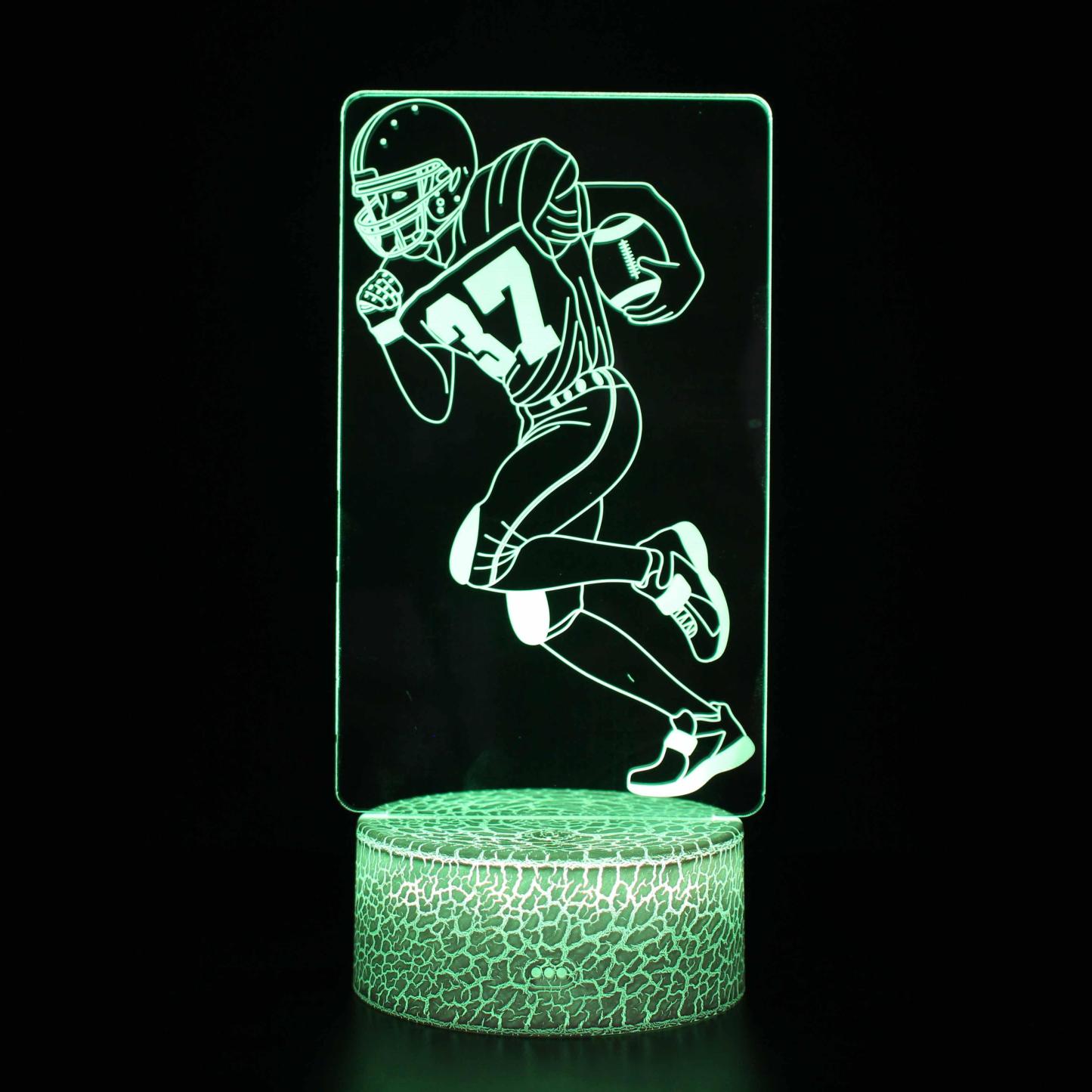 Football Player #37 3D Optical Illusion Lamp - 3D Optical Lamp