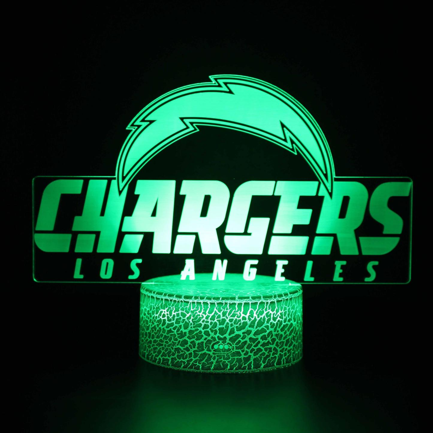 3D Optical Illusion Los Angeles Chargers Lamp-3D Optical Lamp
