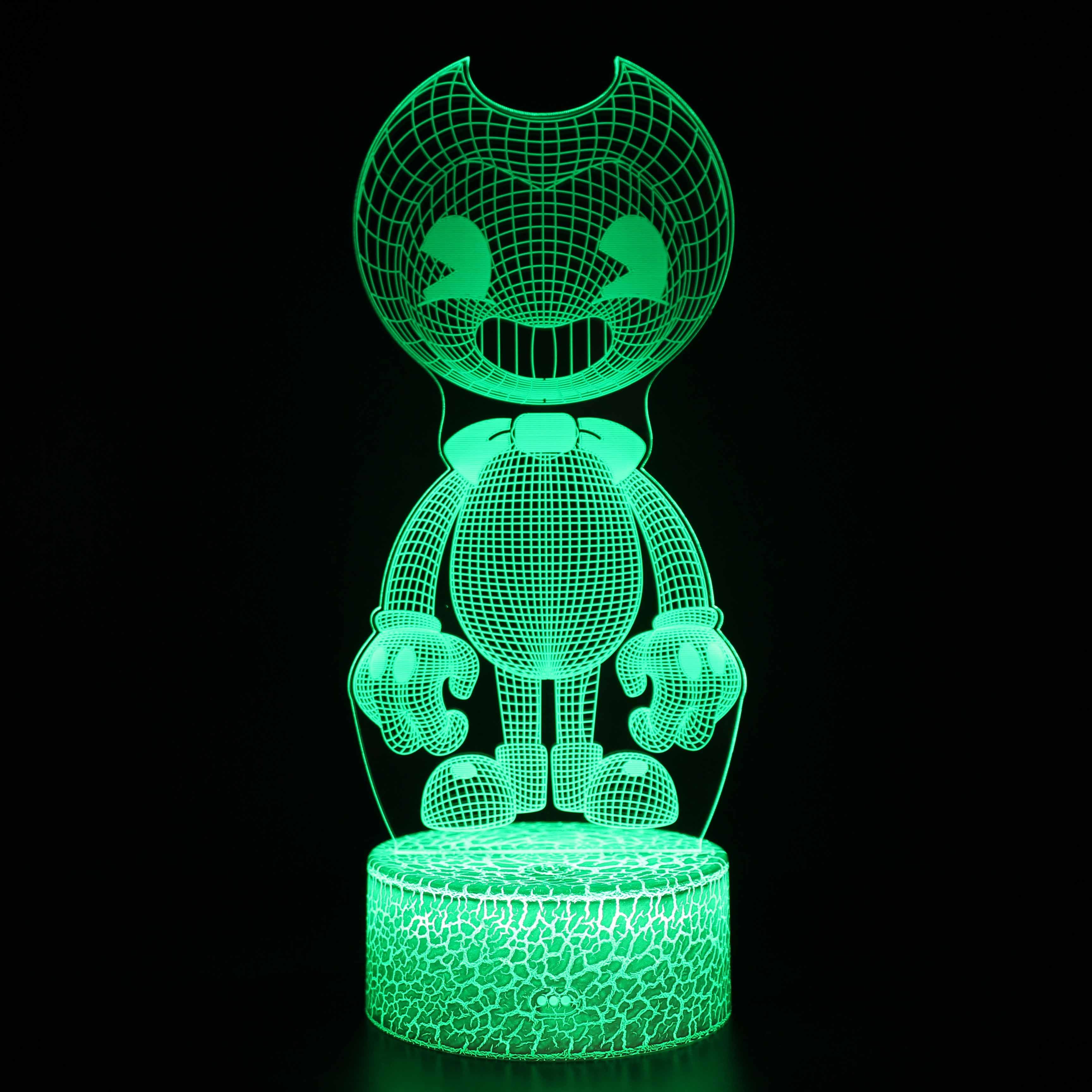 Abstract Bendy & The Ink Machine Cartoon Optical Illusion Lamp-3D Optical Lamp