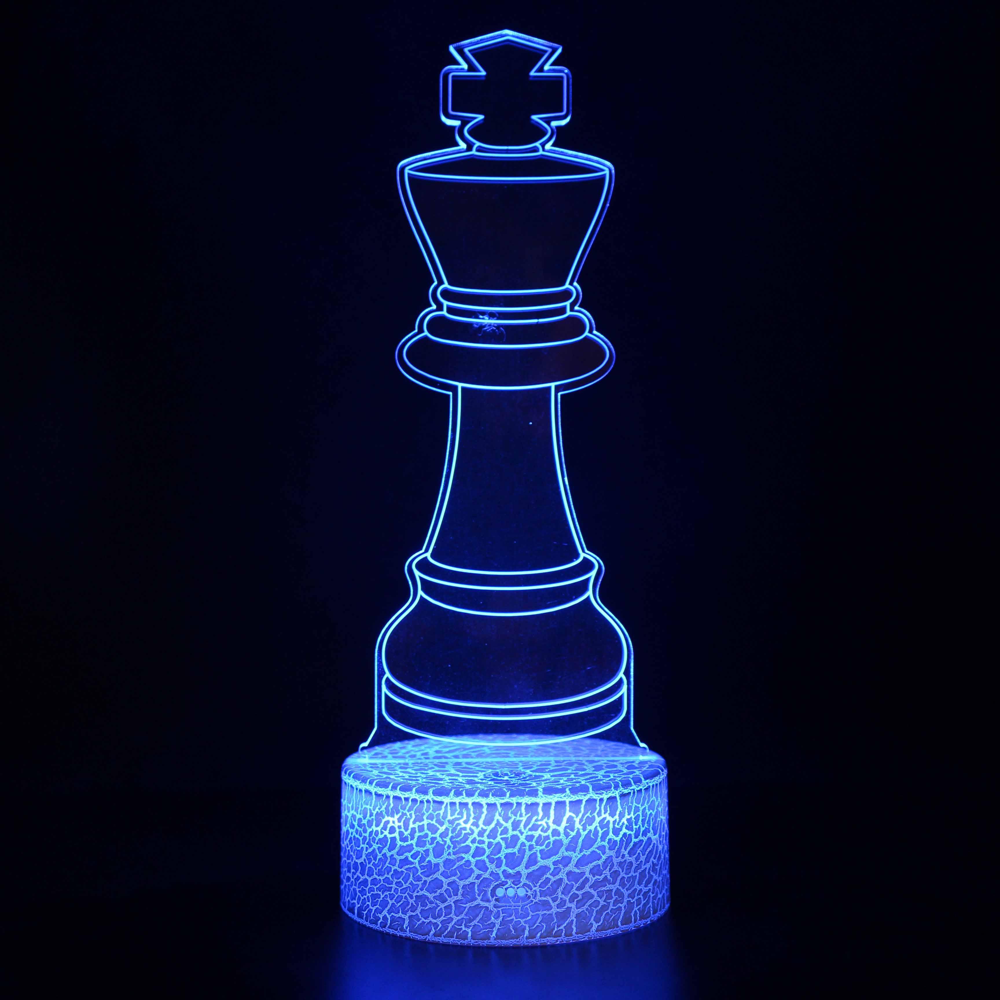 King Chess Piece 3D Optical Illusion Lamp-3D Optical Lamp