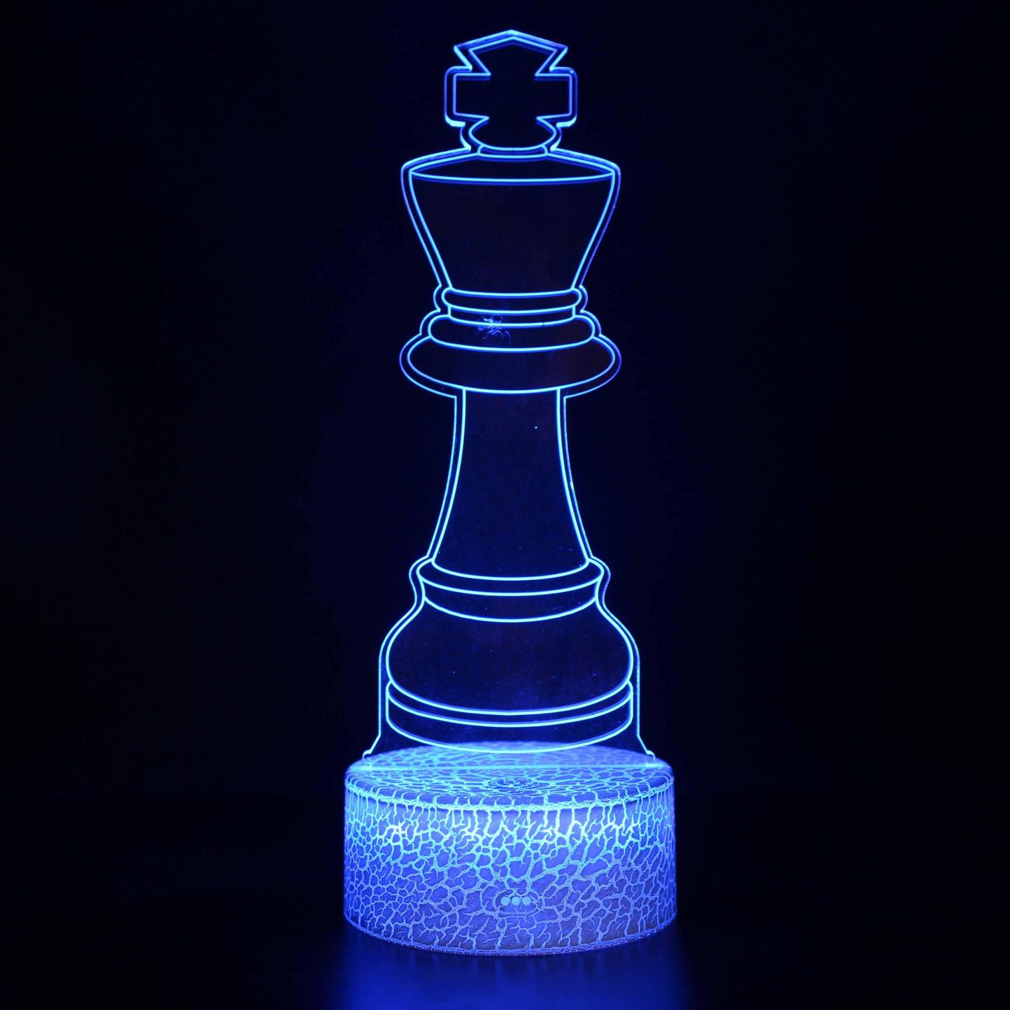 King Chess Piece 3D Optical Illusion Lamp-3D Optical Lamp