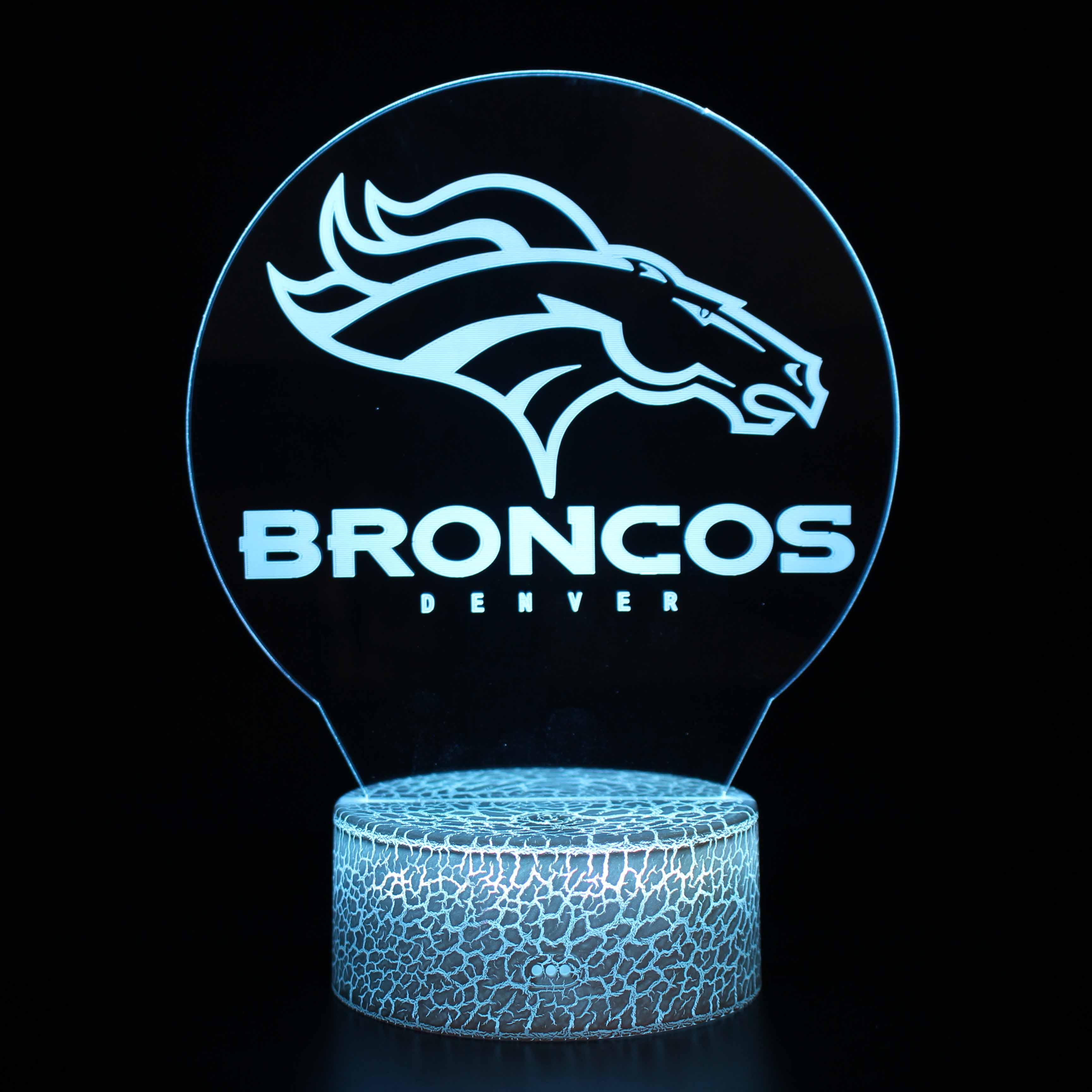 3D Optical Illusion Denver Broncos Lamp-3D Optical Lamp