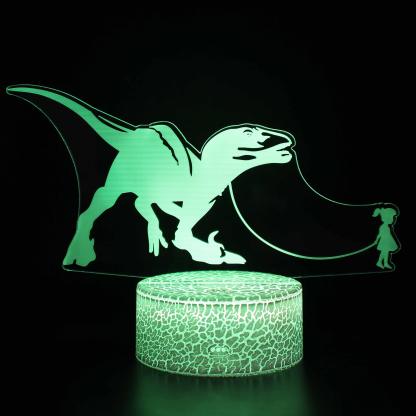 Silhouette Pet Dinosaur Leash 3D Optical Illusion Lamp - 3D Optical Lamp
