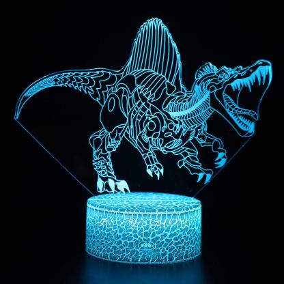 Screeching Spinosaurus Dinosaur 3D Optical Illusion Lamp - 3D Optical Lamp