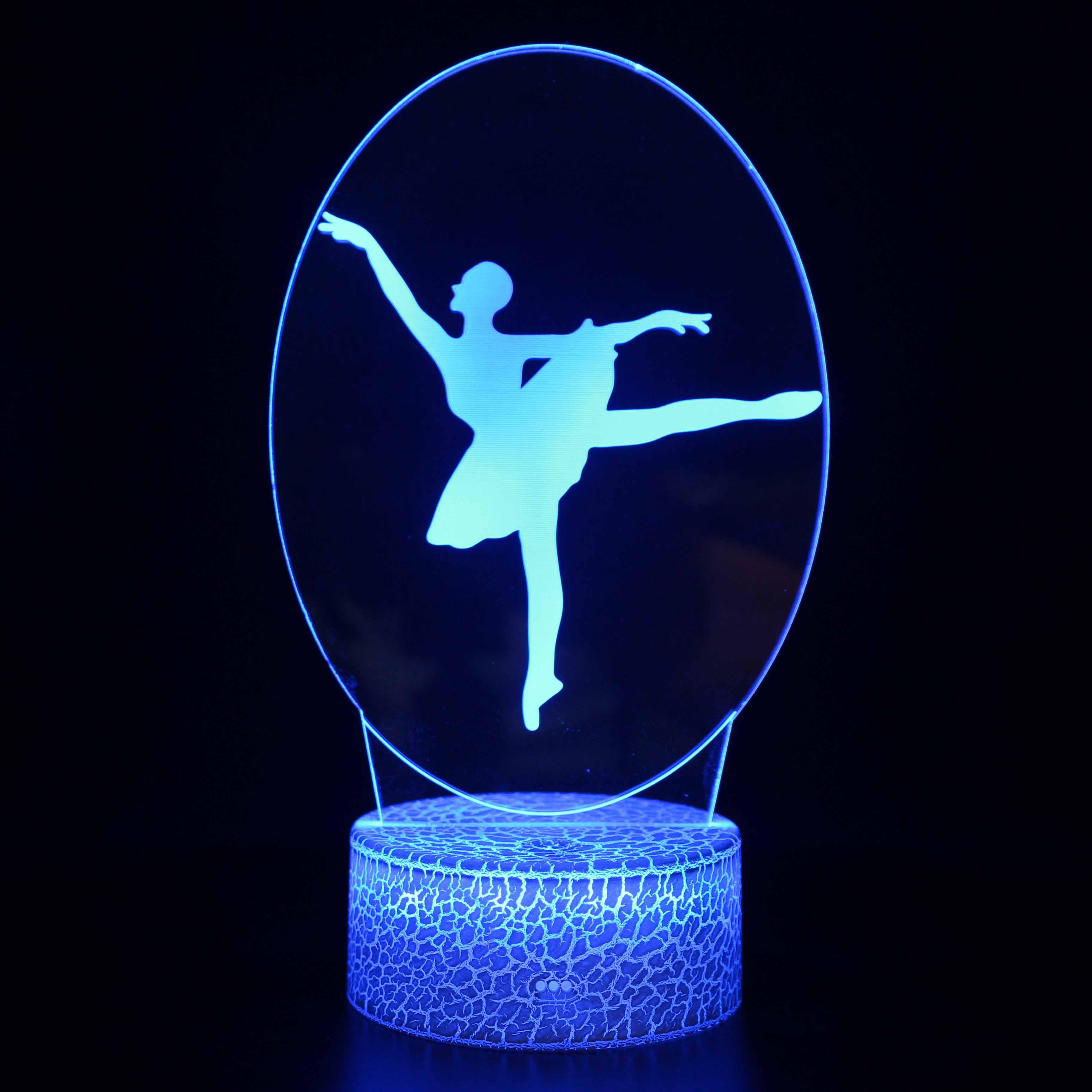 Ballerina Dancing 3D Lamp Illuminate Grace in Motion-3D Optical Lamp