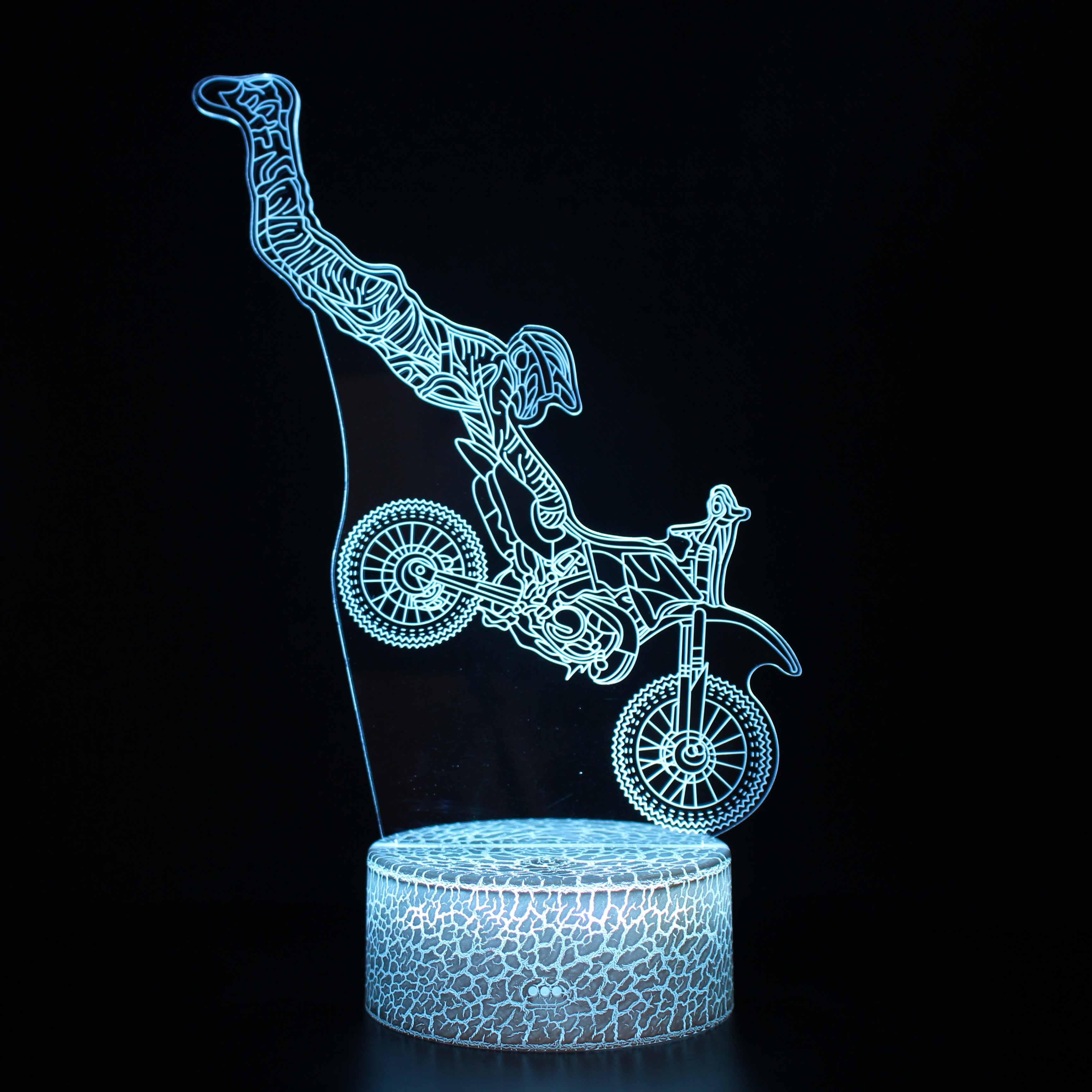 Motocross Stunt 3D Lamp-3D Optical Lamp
