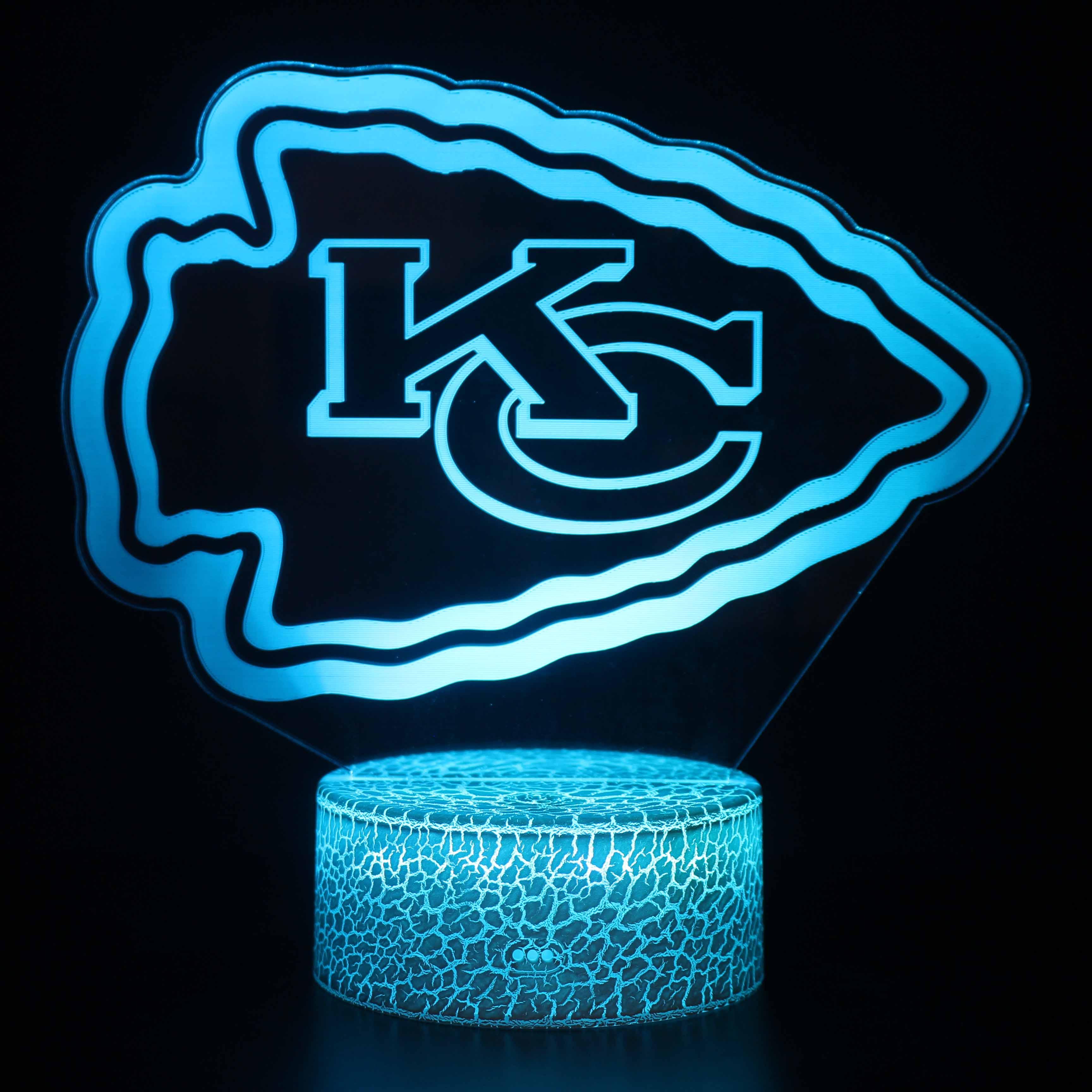Decorative Kansas City Chiefs 3D Optical Illusion Lamp-3D Optical Lamp