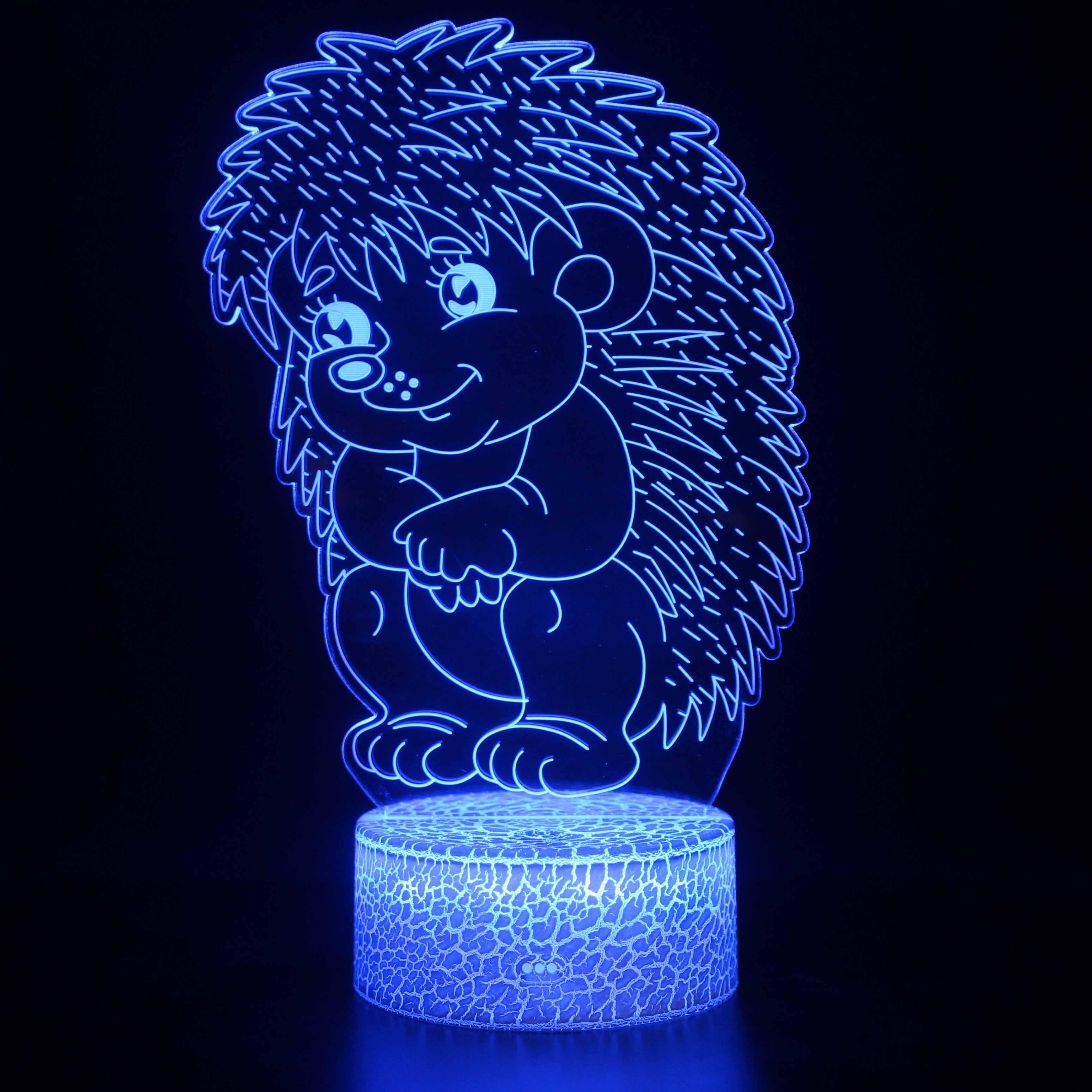 Cute Hedgehog 3D Lamp-3D Optical Lamp