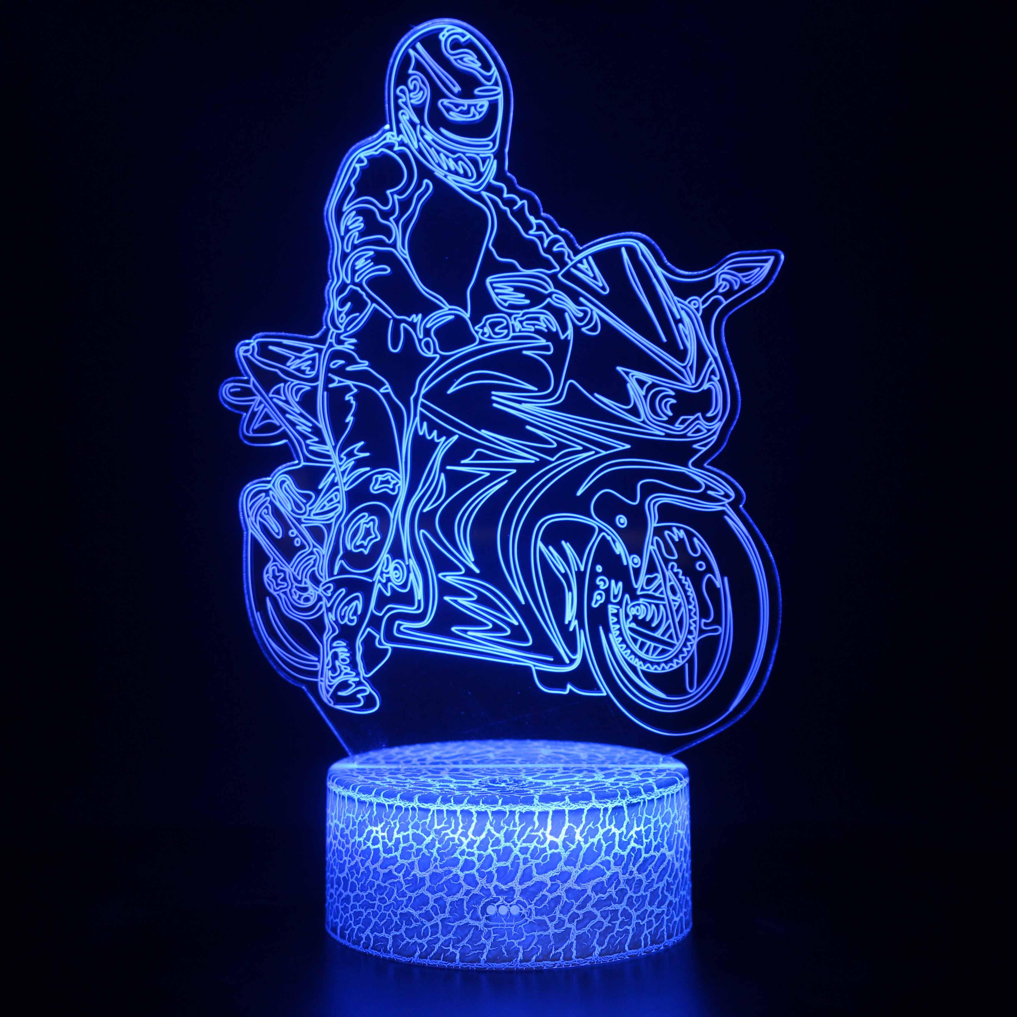 Sportbike Rider 3D Lamp-3D Optical Lamp