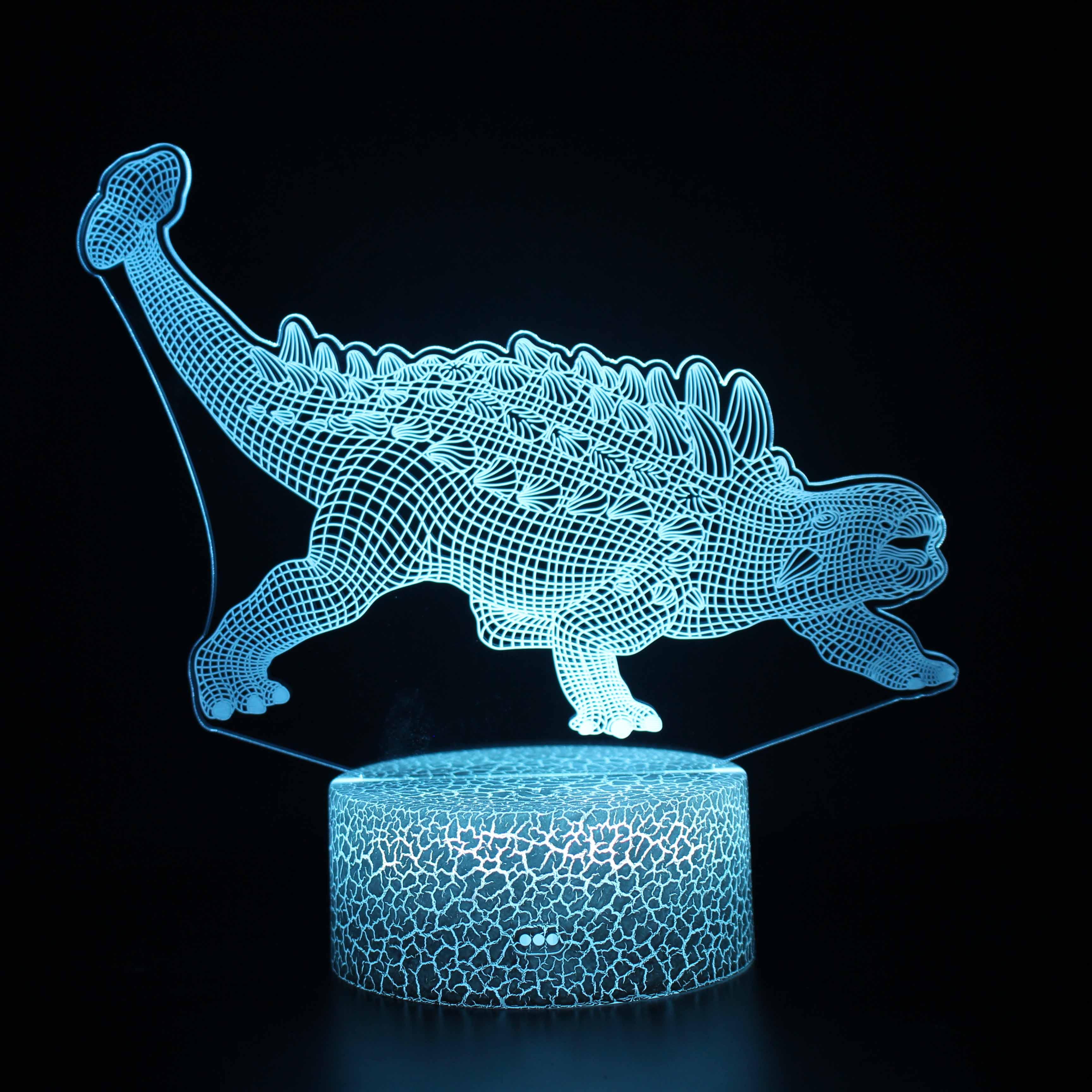 Realistic Ankylosaurus Dinosaur 3D Optical Illusion Lamp-3D Optical Lamp