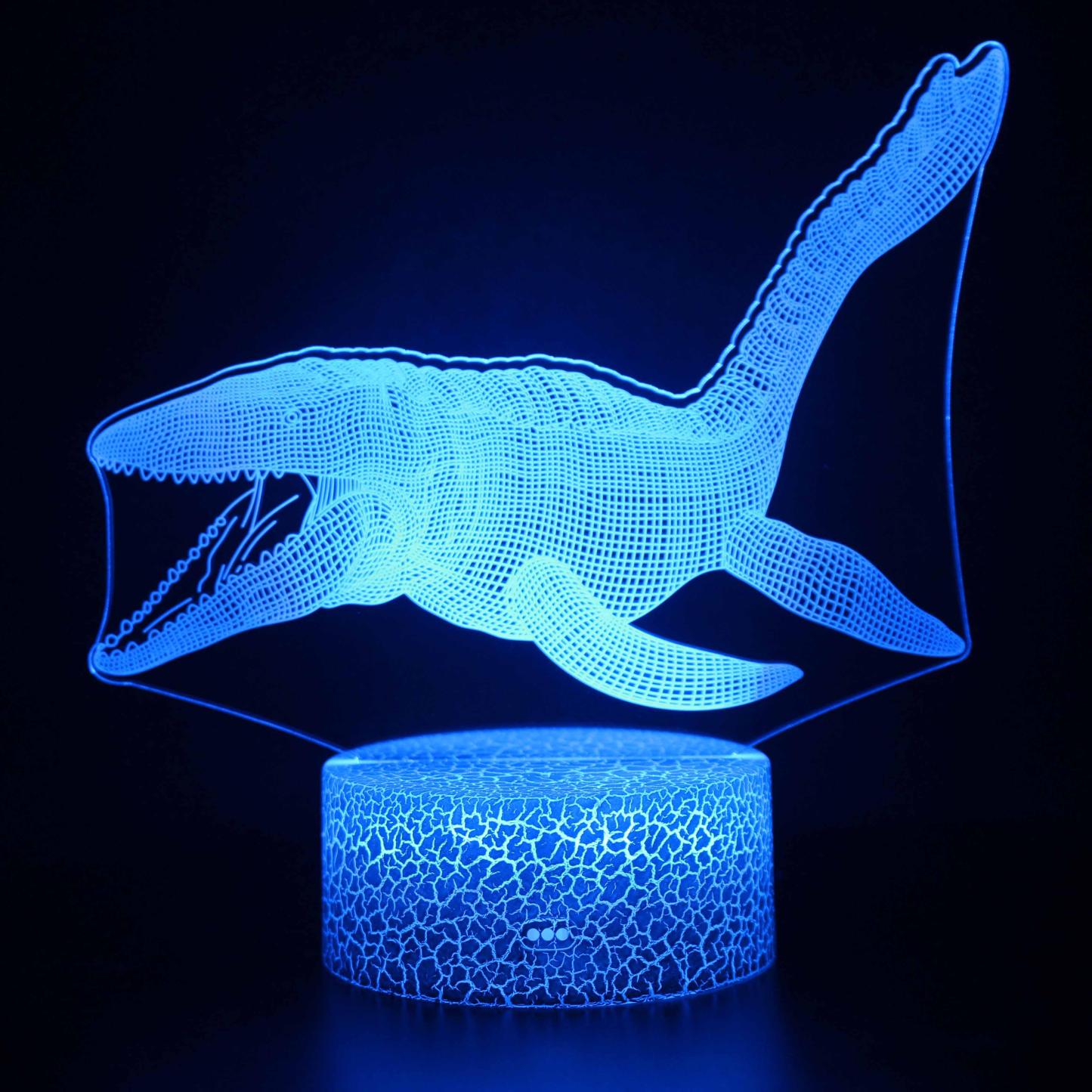 Realistic Whale Marine Life 3D Optical Illusion Lamp - 3D Optical Lamp