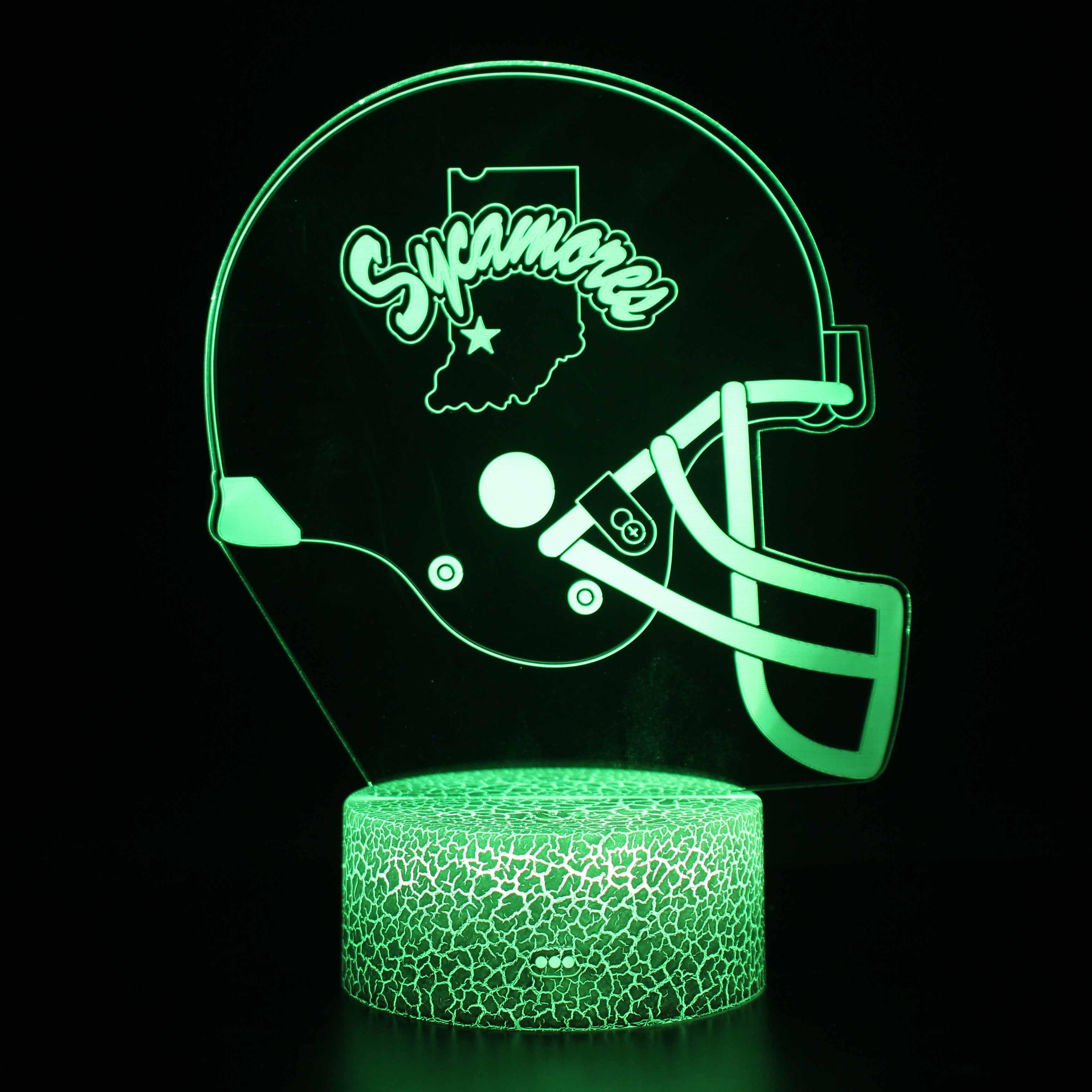 Indiana State Sycamores Football Helmet 3D Optical Illusion Lamp-3D Optical Lamp