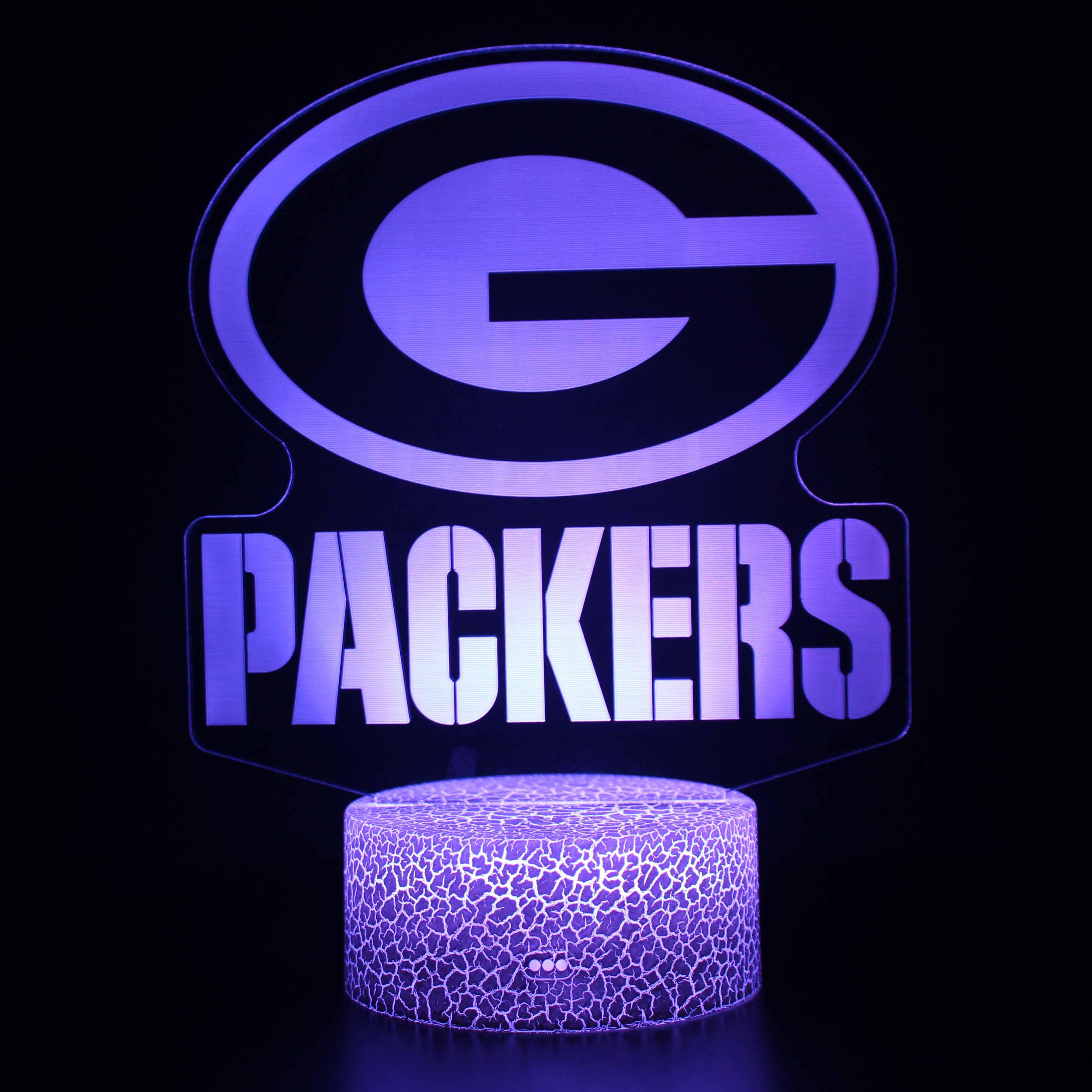 Decorative LED 3D Optical Illusion Green Bay Packers Lamp-3D Optical Lamp