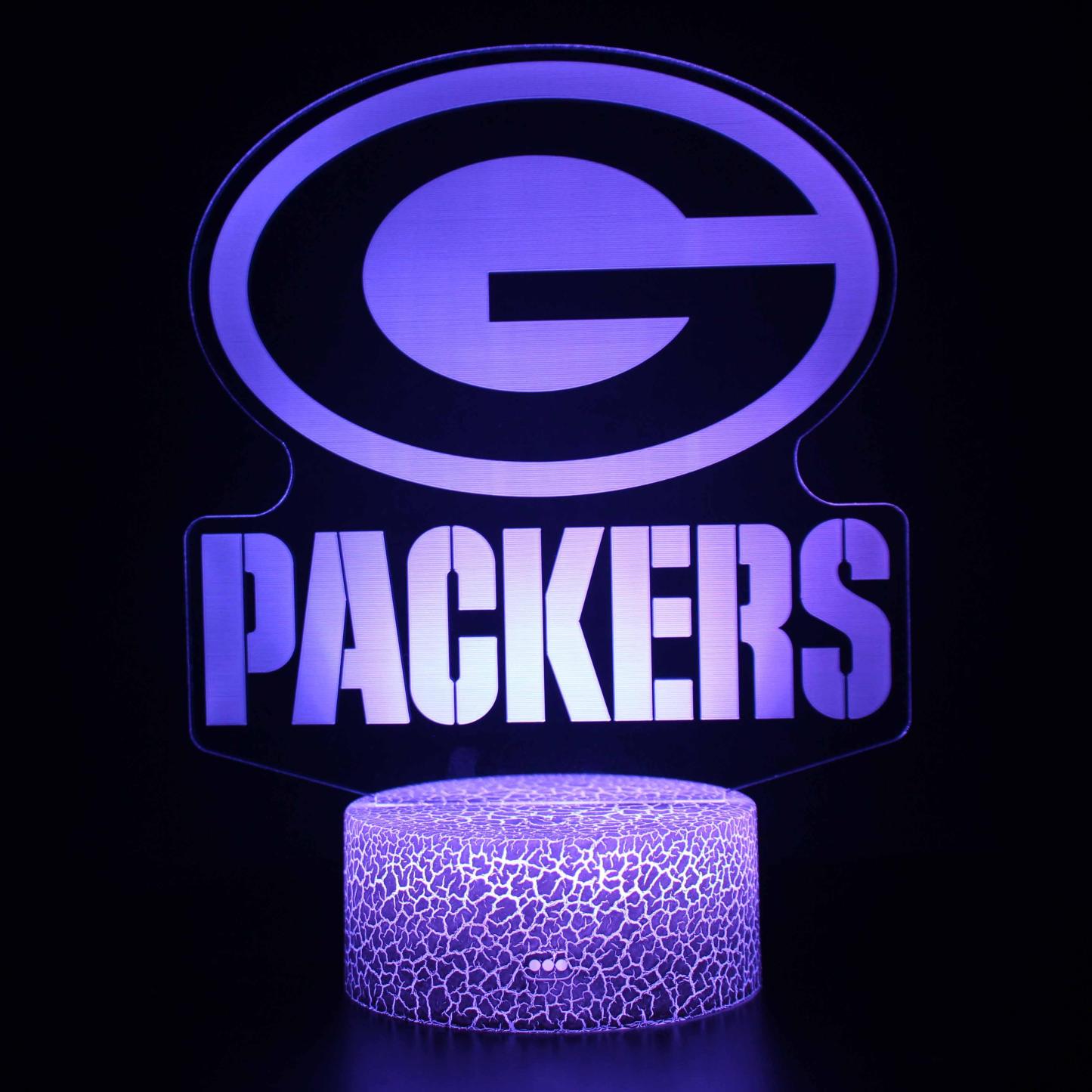 Green Bay Packers 3D Optical Illusion Lamp - 3D Optical Lamp
