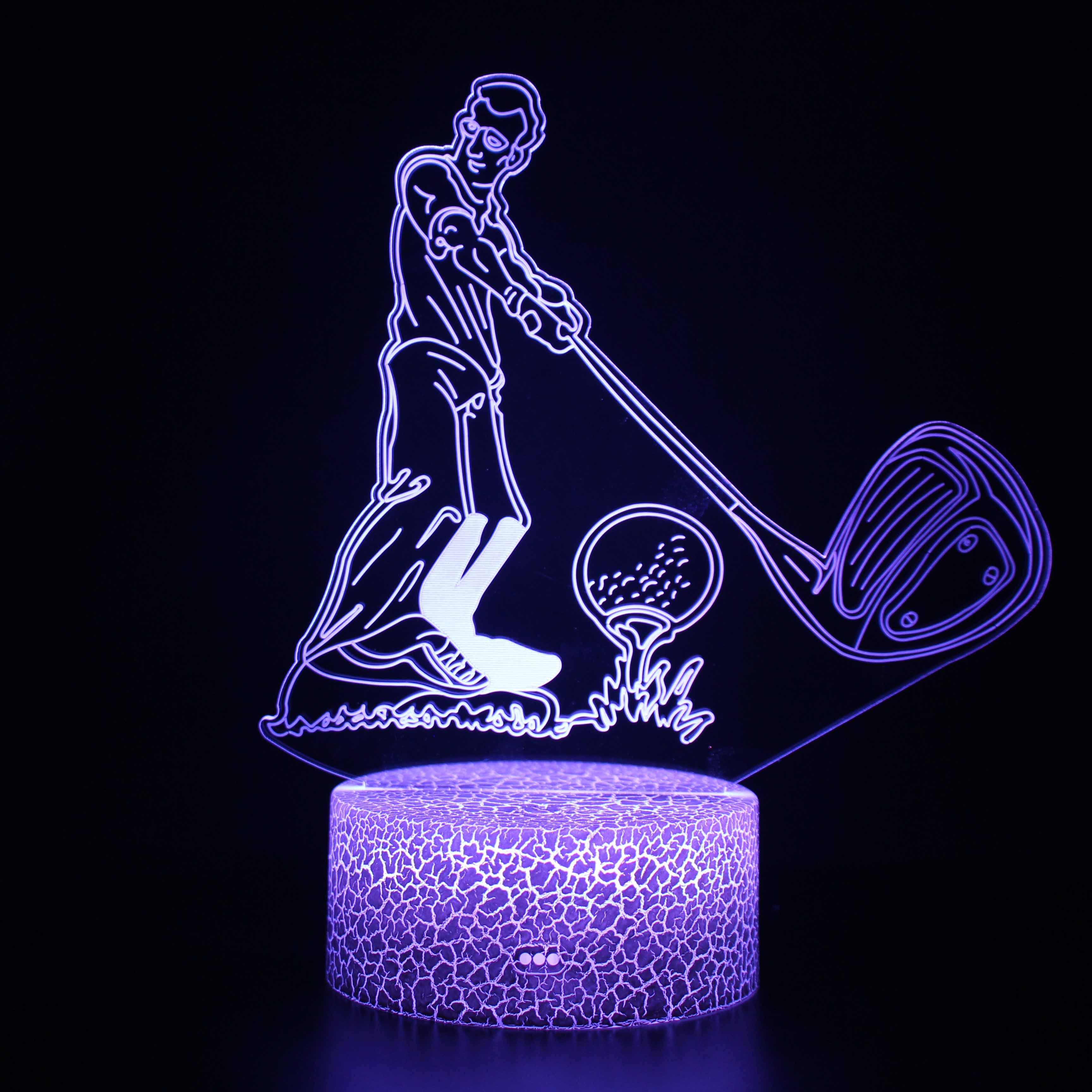 Cool Golfer 3D Optical Illusion Lamp - 3D Optical Lamp