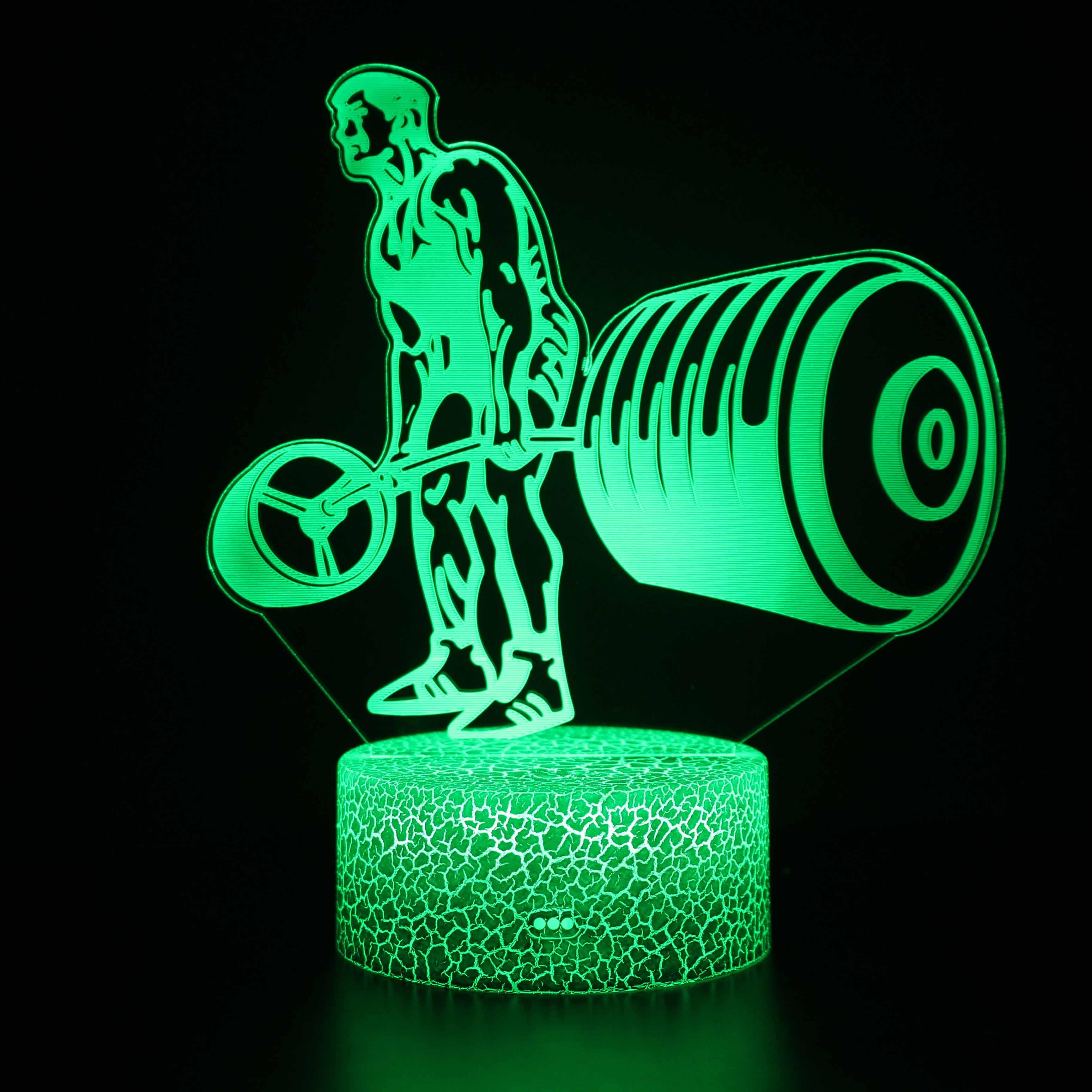 Weight Lifter 3D Optical Illusion Lamp - 3D Optical Lamp