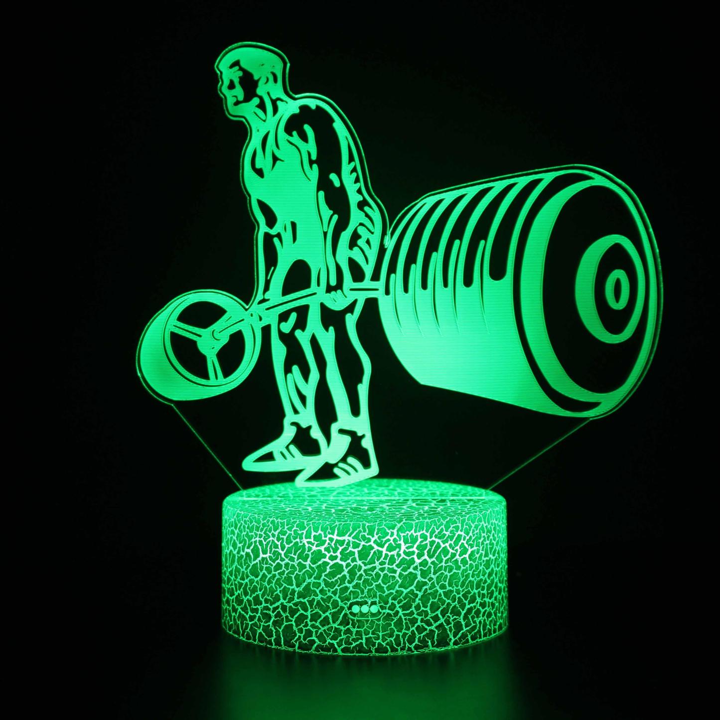 Weight Lifter 3D Optical Illusion Lamp - 3D Optical Lamp