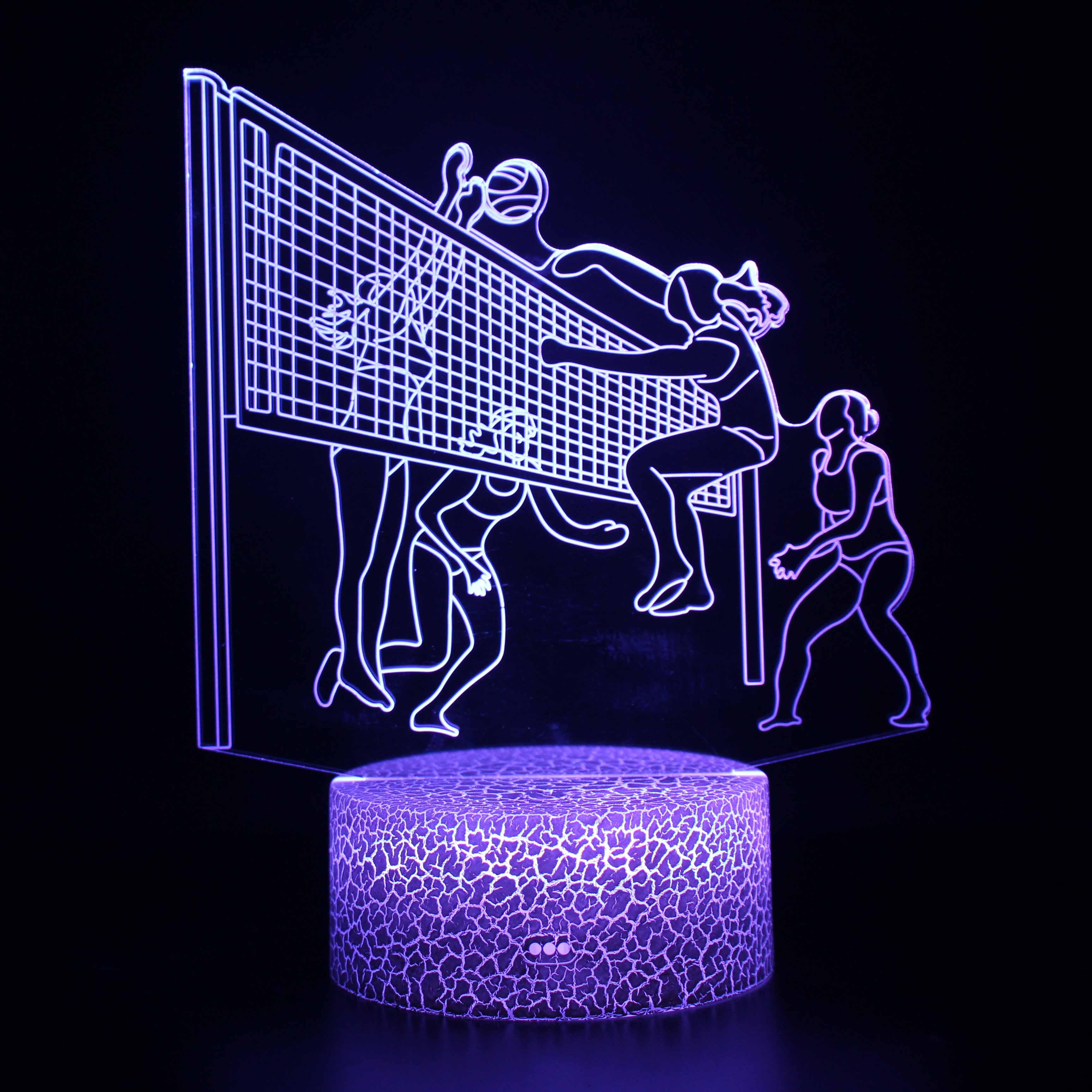 Girls Beach Volleyball 3D Optical Illusion Lamp - 3D Optical Lamp