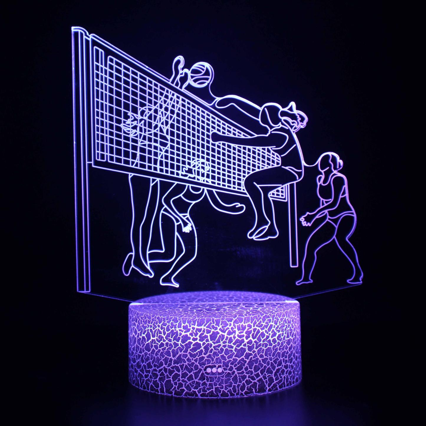 Girls Beach Volleyball 3D Optical Illusion Lamp - 3D Optical Lamp