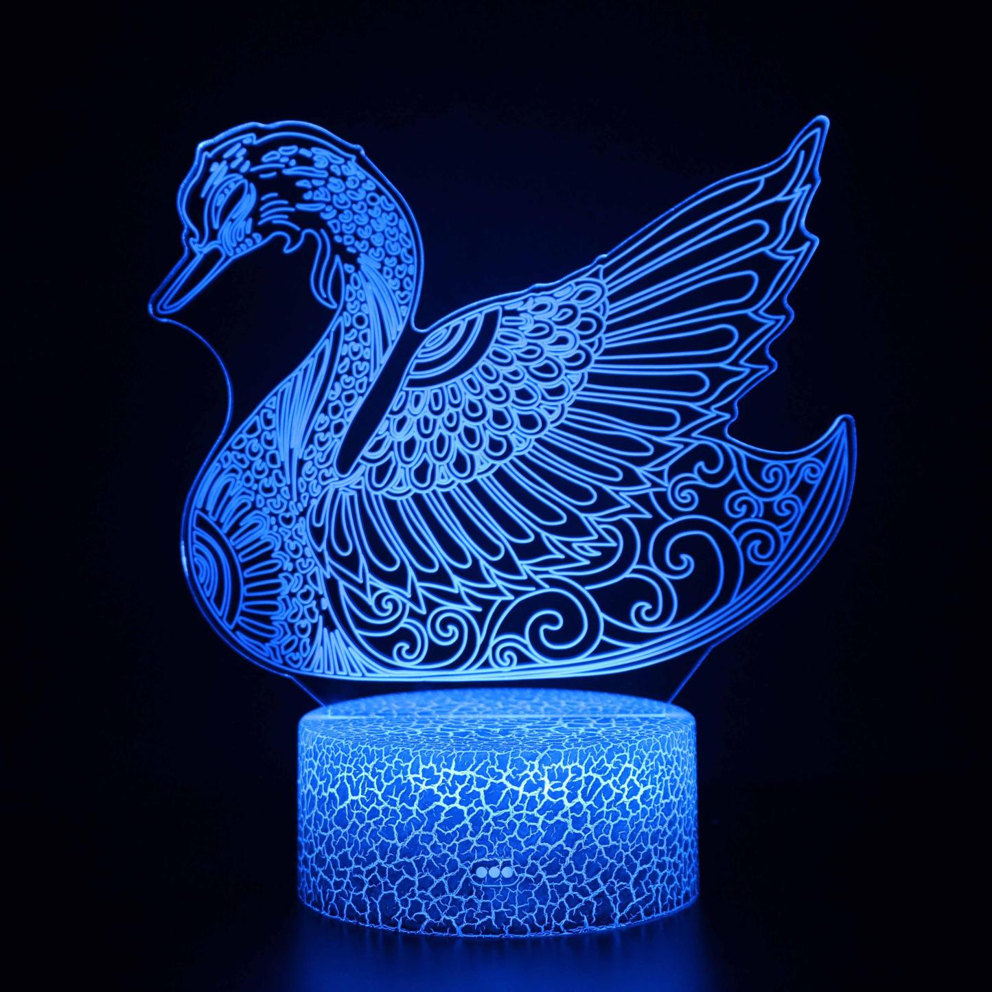 Beautiful Swan Optical Illusion-3D Optical Lamp