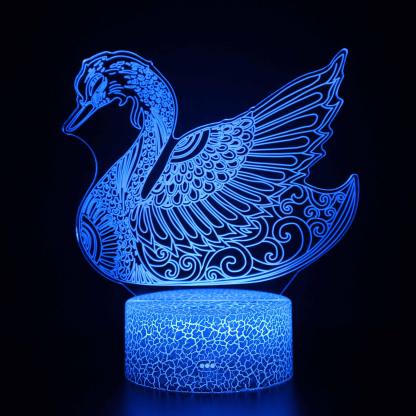 Beautiful Swan Optical Illusion-3D Optical Lamp