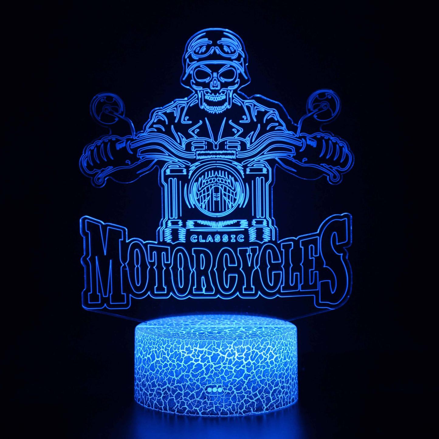 Cool Realistic Motorcycle 3D Optical Illusion Lamp - 3D Optical Lamp