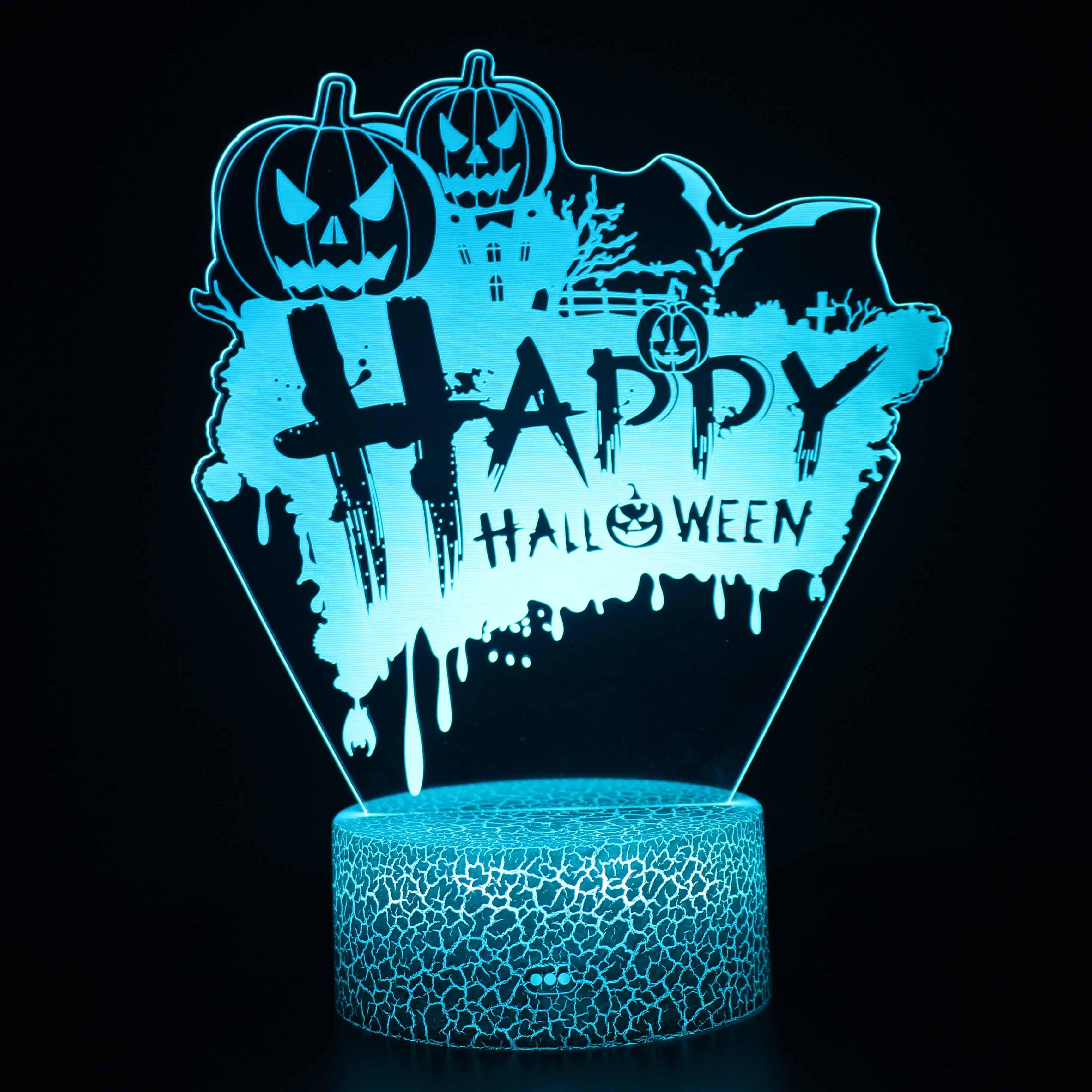 Happy Halloween 3D Optical Illusion Lamp - 3D Optical Lamp