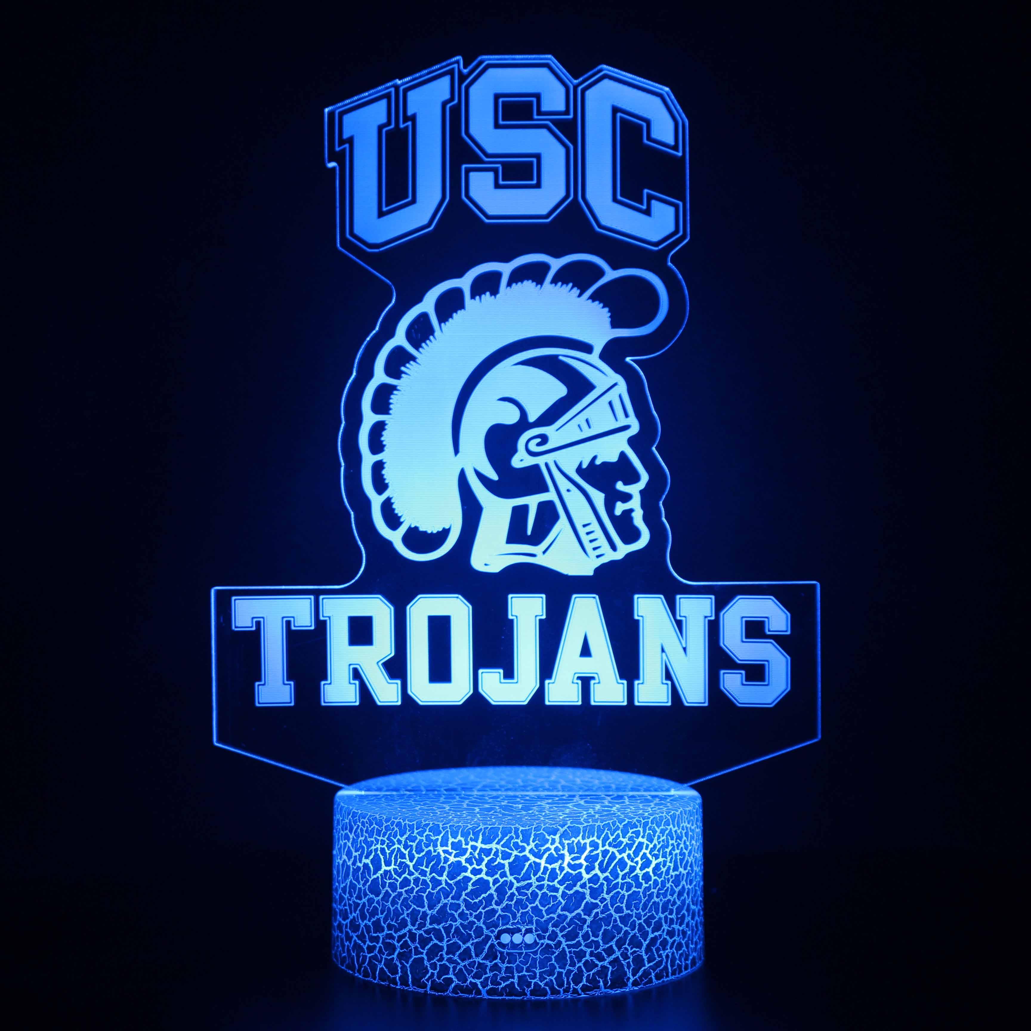LED 3D Optical Illusion USC Trojans Lamp-3D Optical Lamp