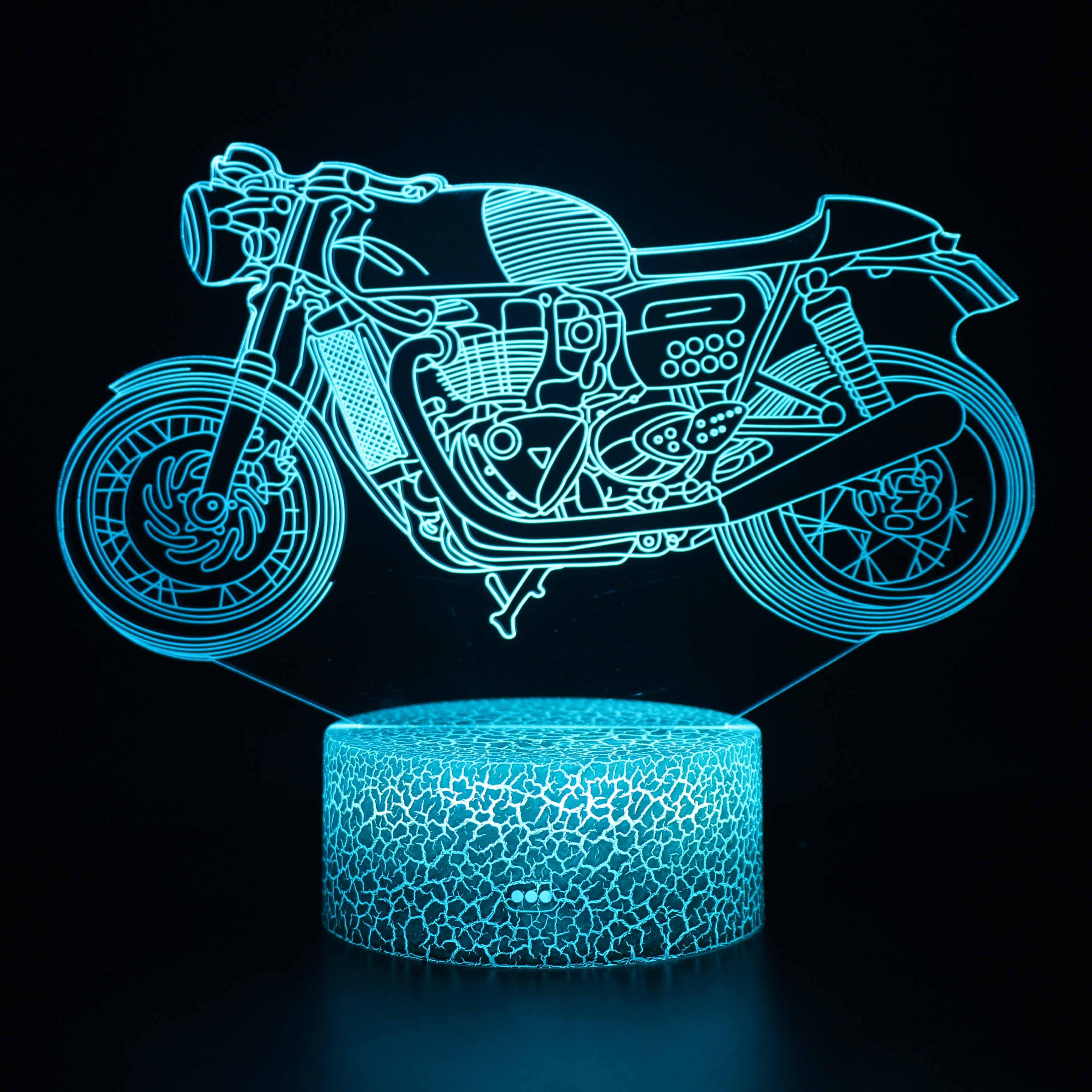 Cool Realistic Motorcycle 3D Optical Illusion Lamp - 3D Optical Lamp