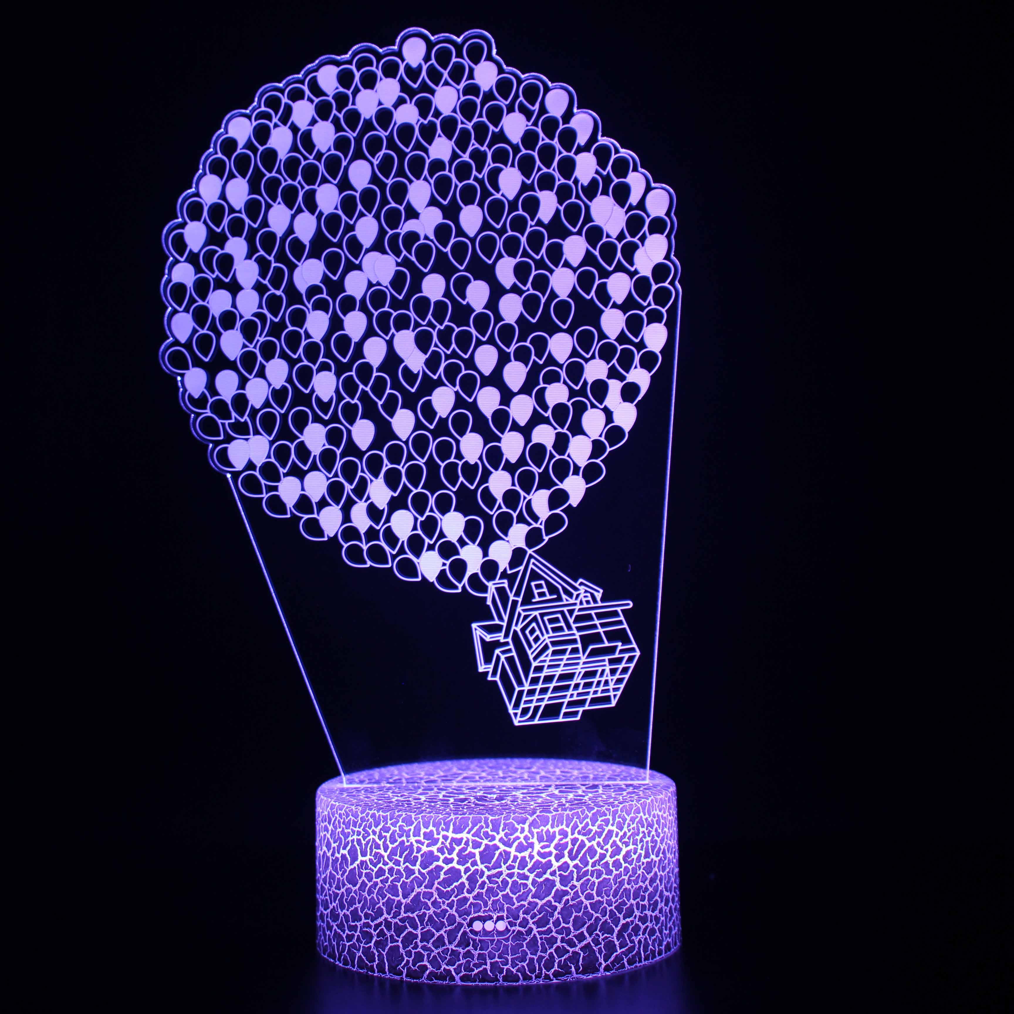 UP Balloons Floating House 3D Optical Illusion Lamp-3D Optical Lamp