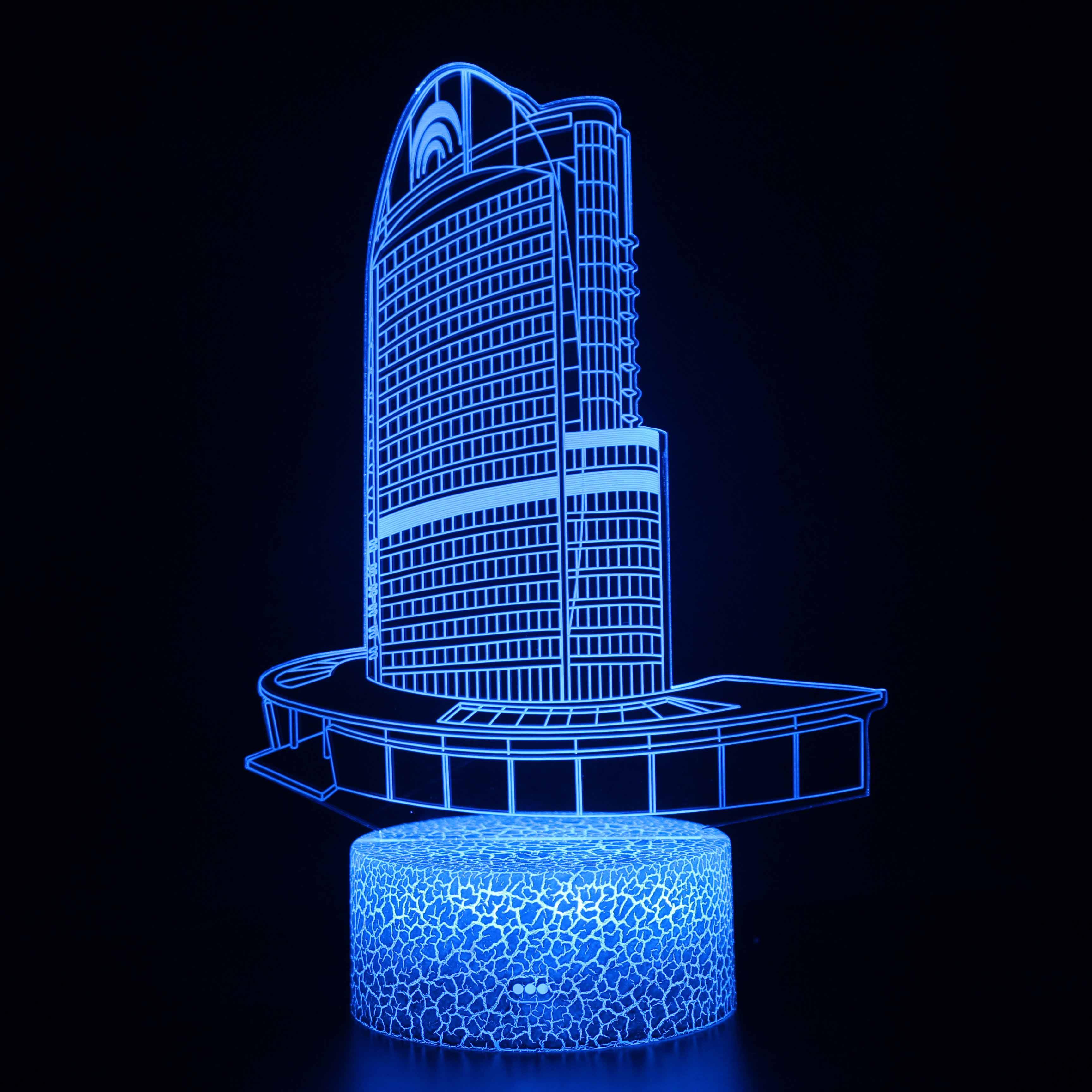 Large Famous Building 3D Optical Illusion Lamp - 3D Optical Lamp