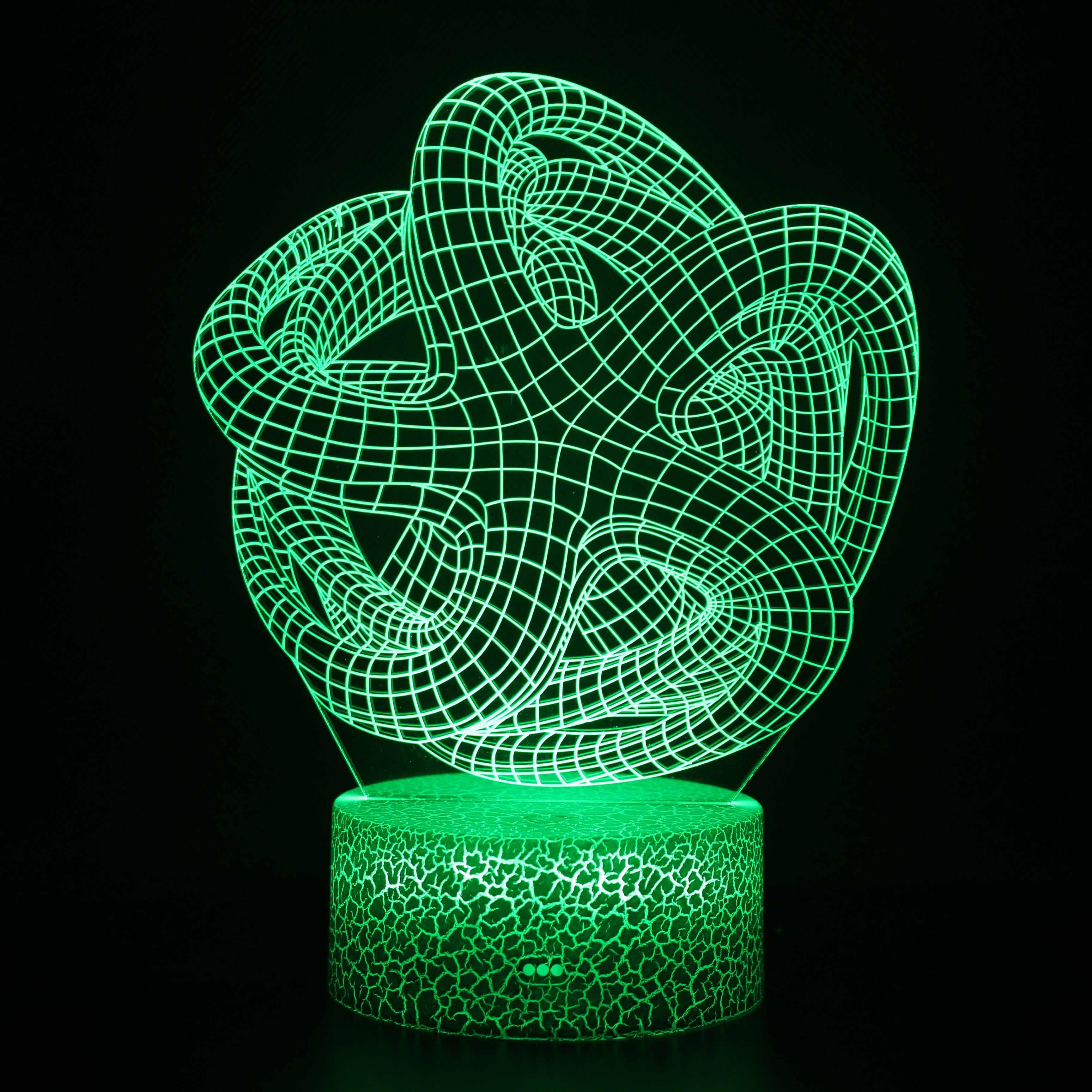 Abstract 3D Octopus Knot Illusion Lamp - 3D Optical Lamp