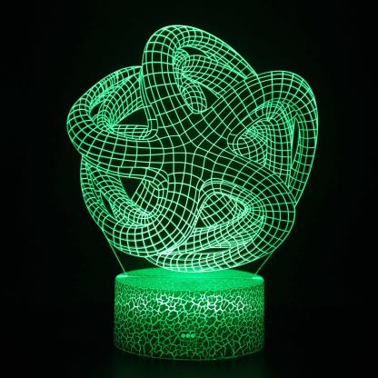 Abstract 3D Octopus Knot Illusion Lamp - 3D Optical Lamp