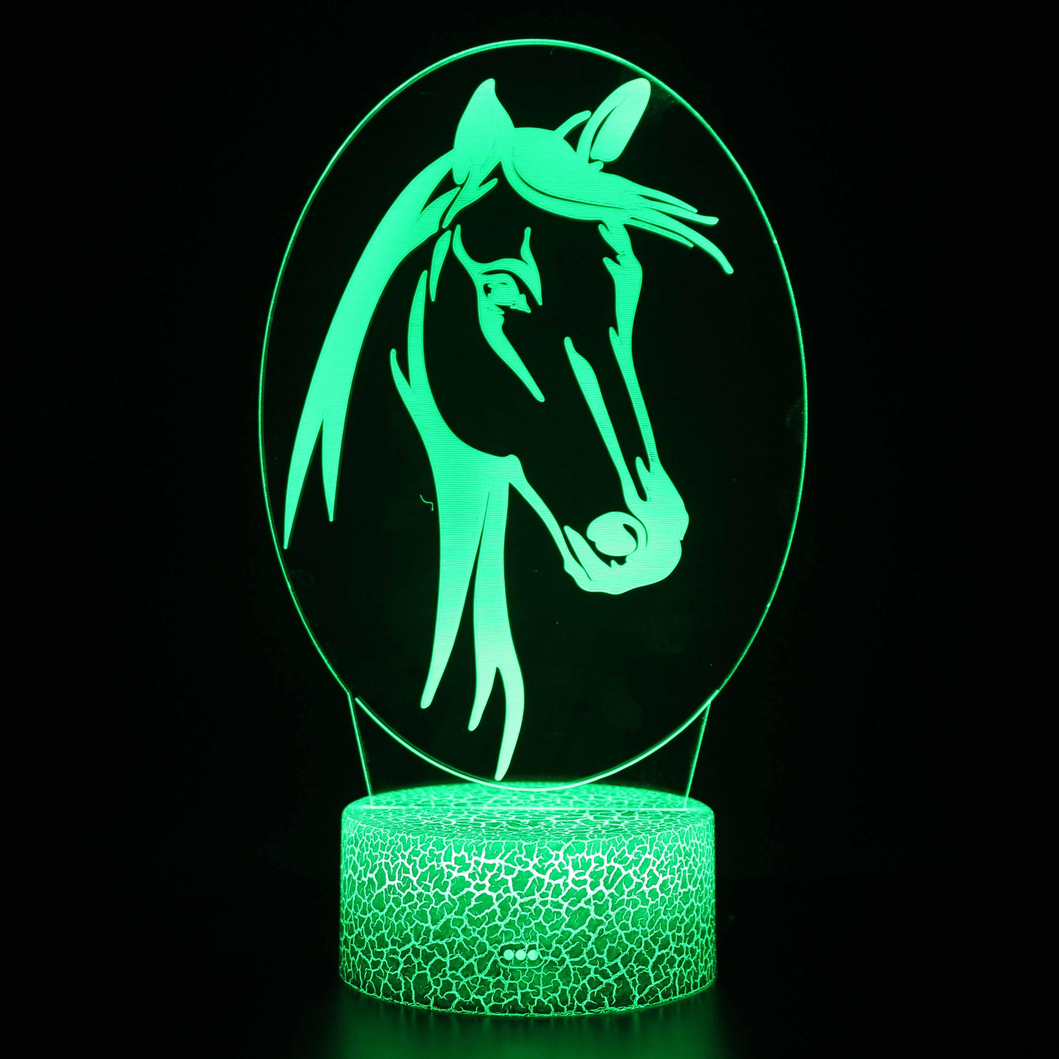 Stunning Horse Portrait 3D Optical Illusion Lamp - 3D Optical Lamp