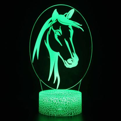 Stunning Horse Portrait 3D Optical Illusion Lamp - 3D Optical Lamp