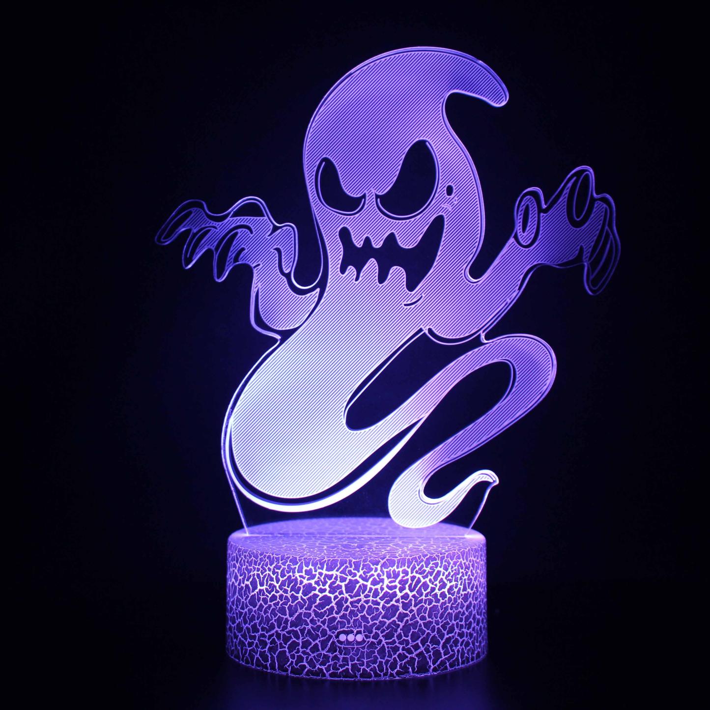 Halloween Spooky Ghost 3D Optical Illusion Lamp - 3D Optical Lamp