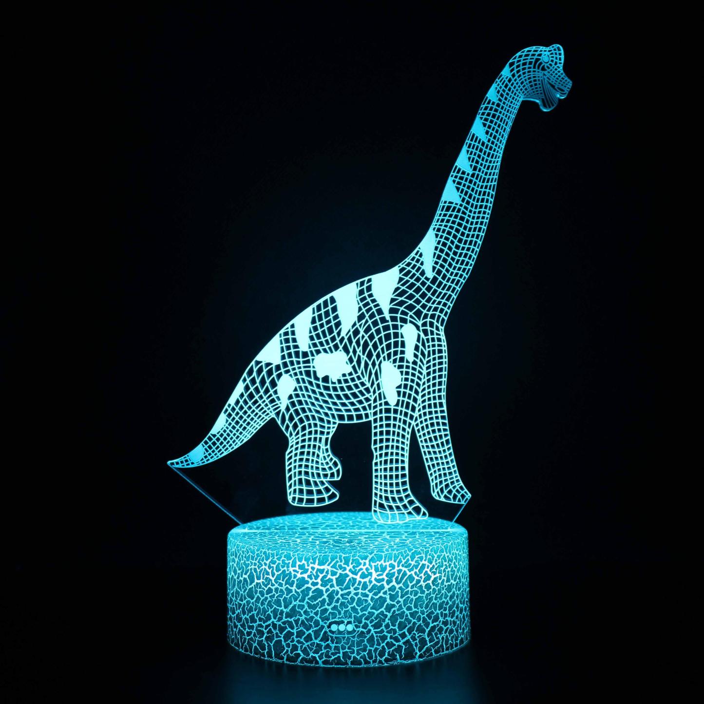 Realistic Diplodocus Dinosaur 3D Optical Illusion Lamp - 3D Optical Lamp