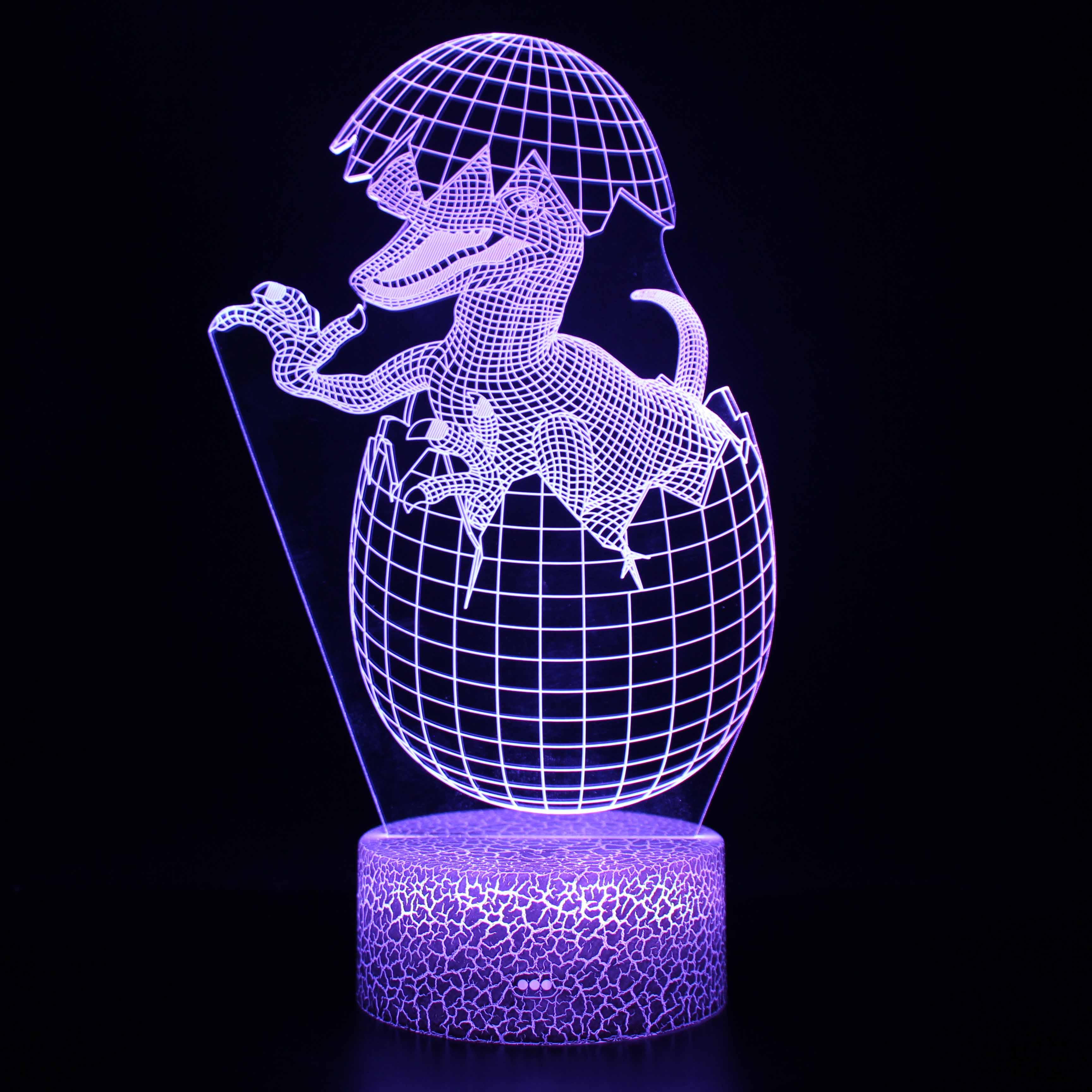 Realistic Small Hatching Dinosaur 3D Optical Illusion Lamp-3D Optical Lamp