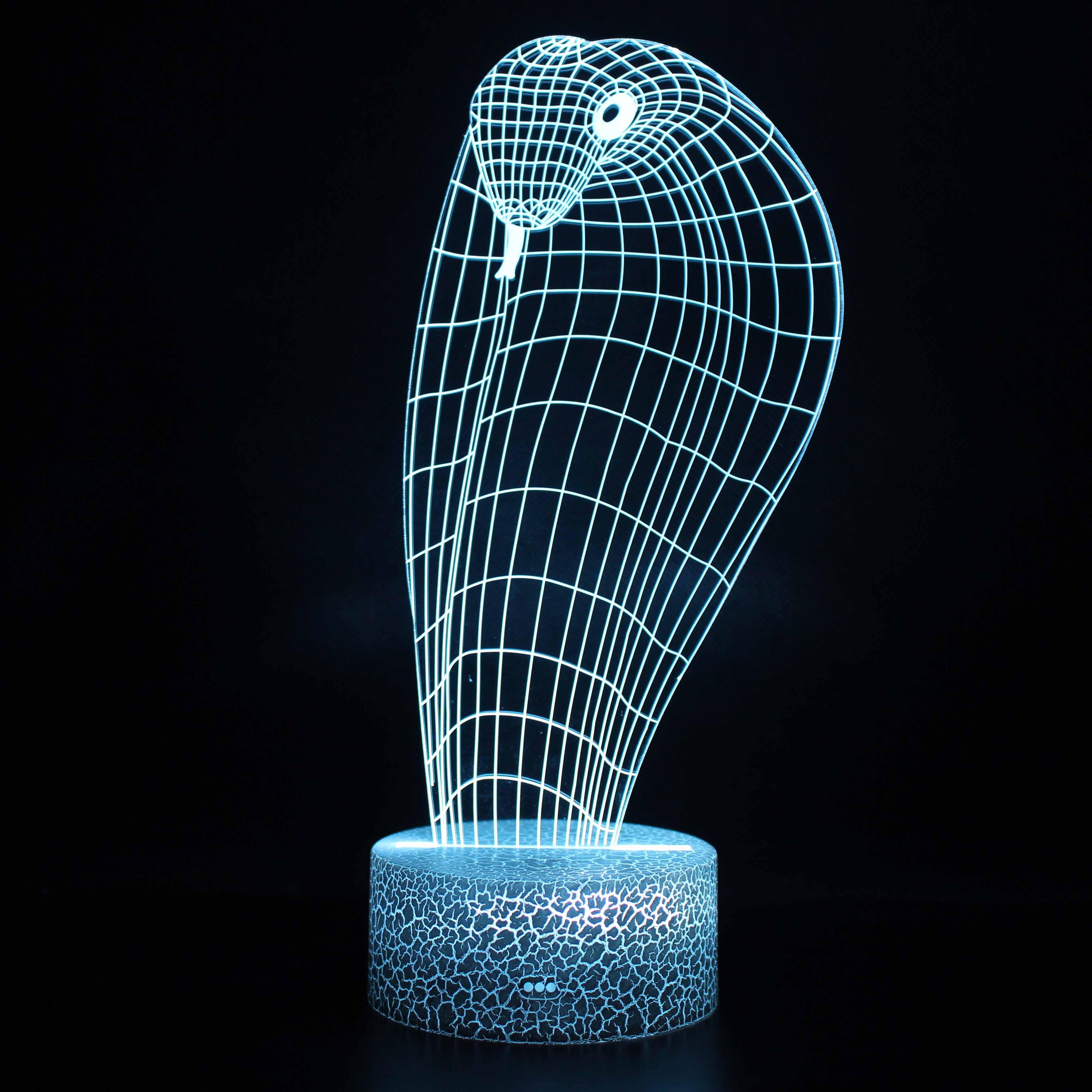 Realistic Snake 3D Optical Illusion Lamp - 3D Optical Lamp