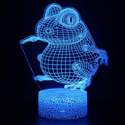 Cute Chubby Frog 3D Optical Illusion Lamp - 3D Optical Lamp