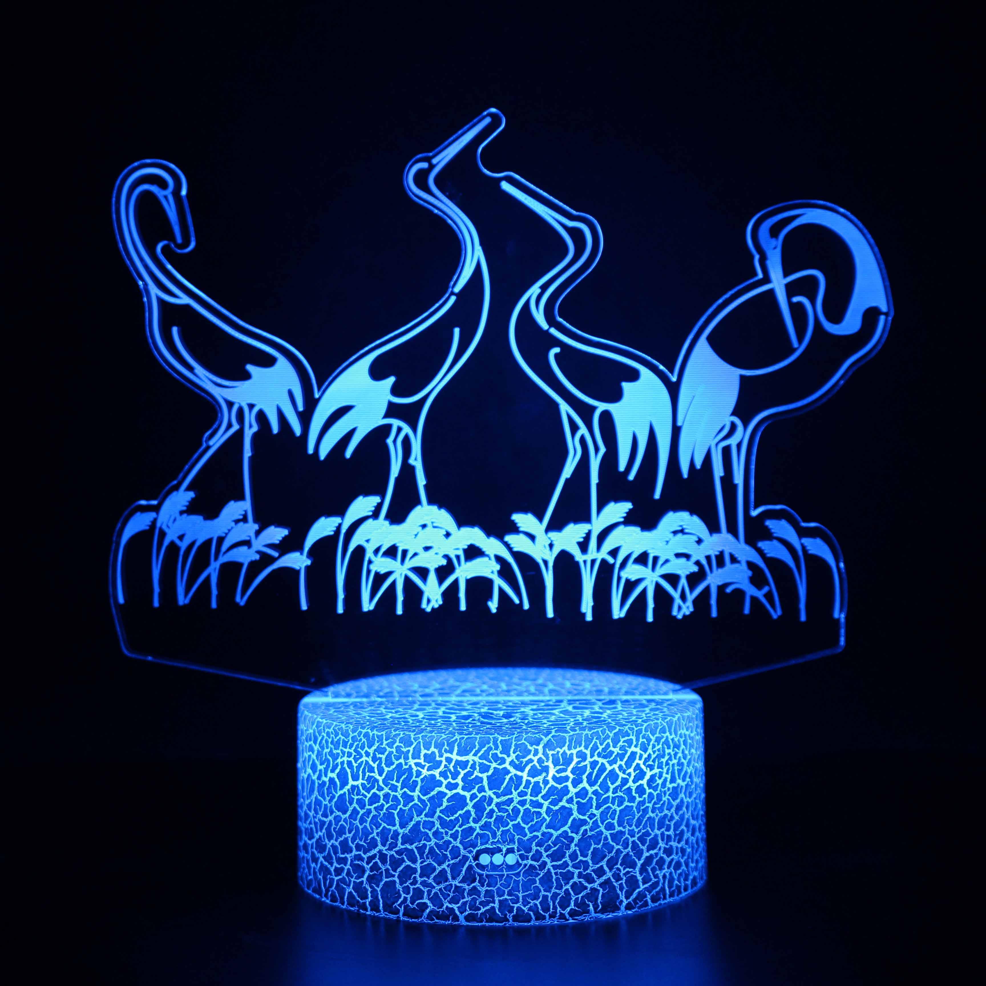Glowing Crane Acrylic Lamp-3D Optical Lamp