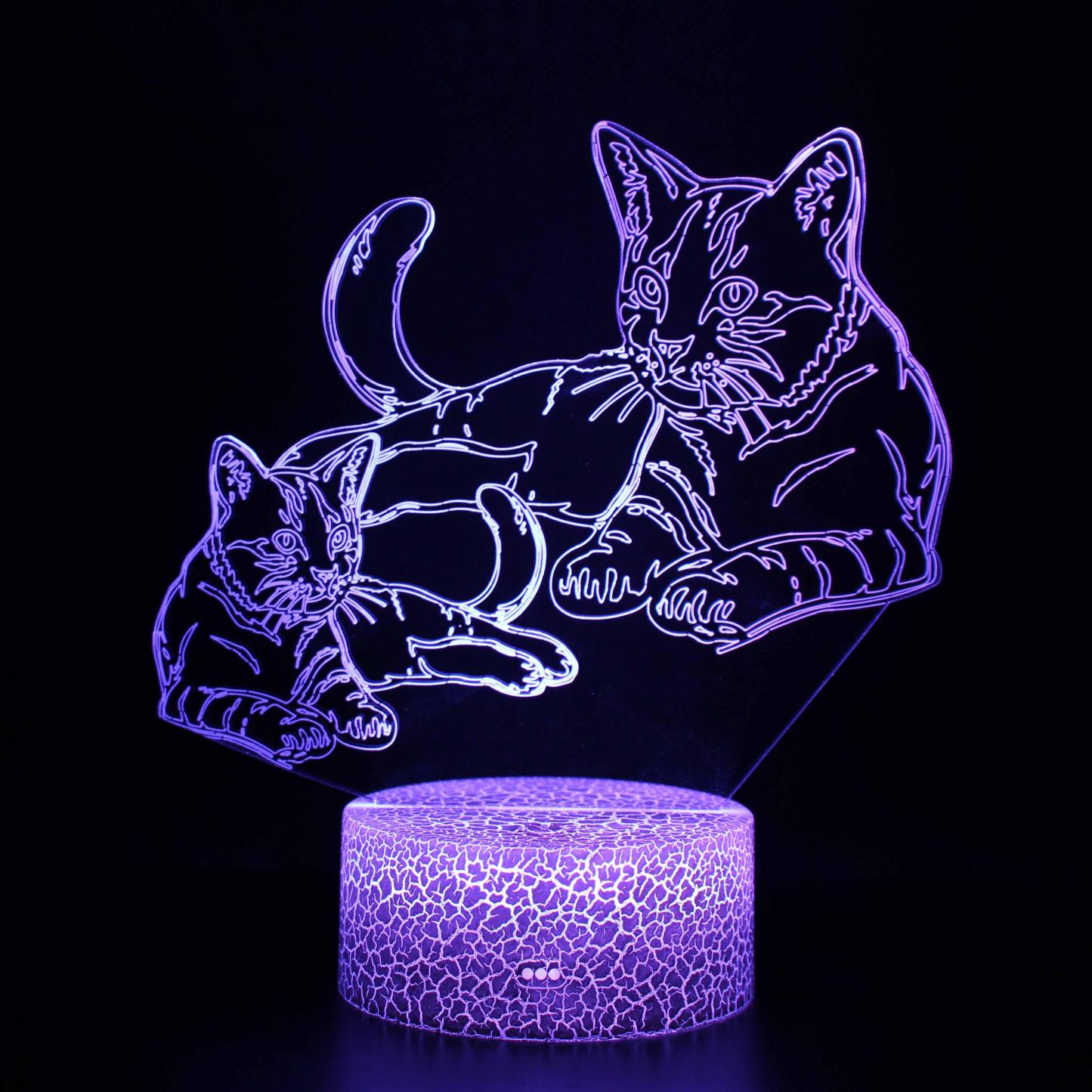 Cat 3D Optical Illusion Lamp - 3D Optical Lamp