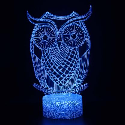 Realistic Owl 3D Optical Illusion Lamp - 3D Optical Lamp